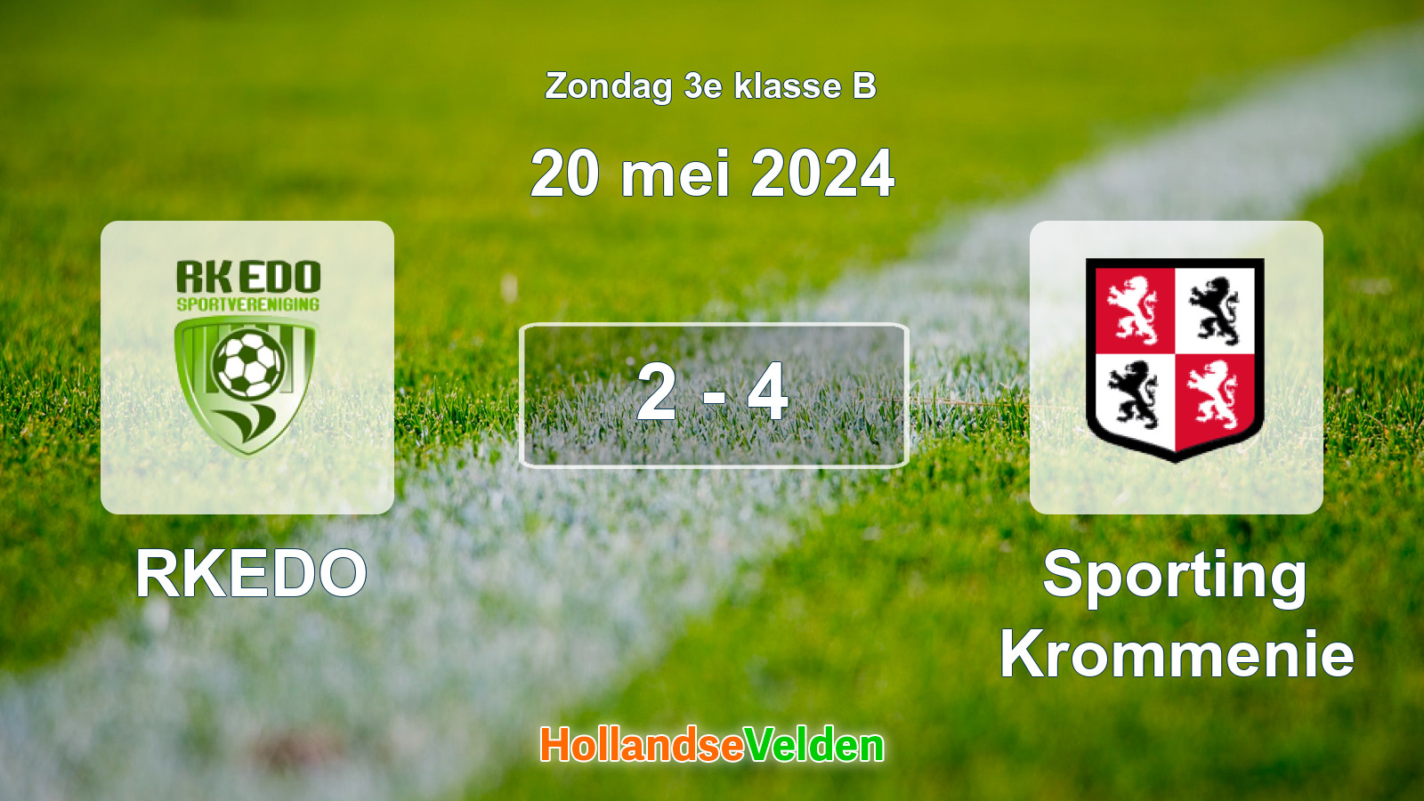 Gespeelde wedstrijd: RKEDO - Sporting Krommenie 2 - 4 (20 mei 2024)