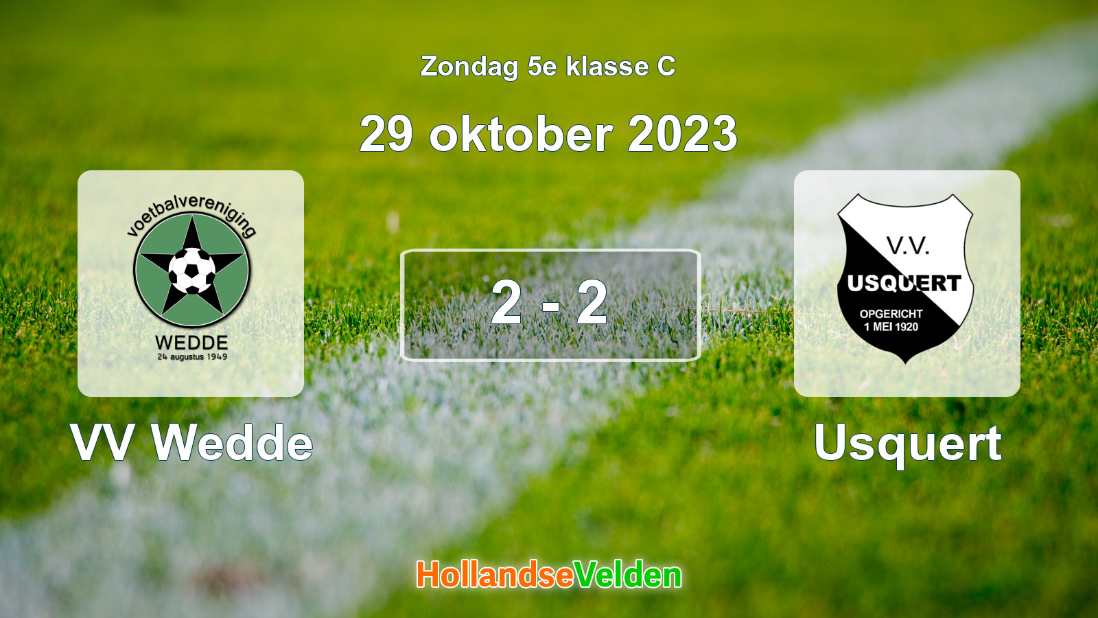 Gespeelde wedstrijd: VV Wedde - Usquert 2 - 2 (29 oktober 2023)