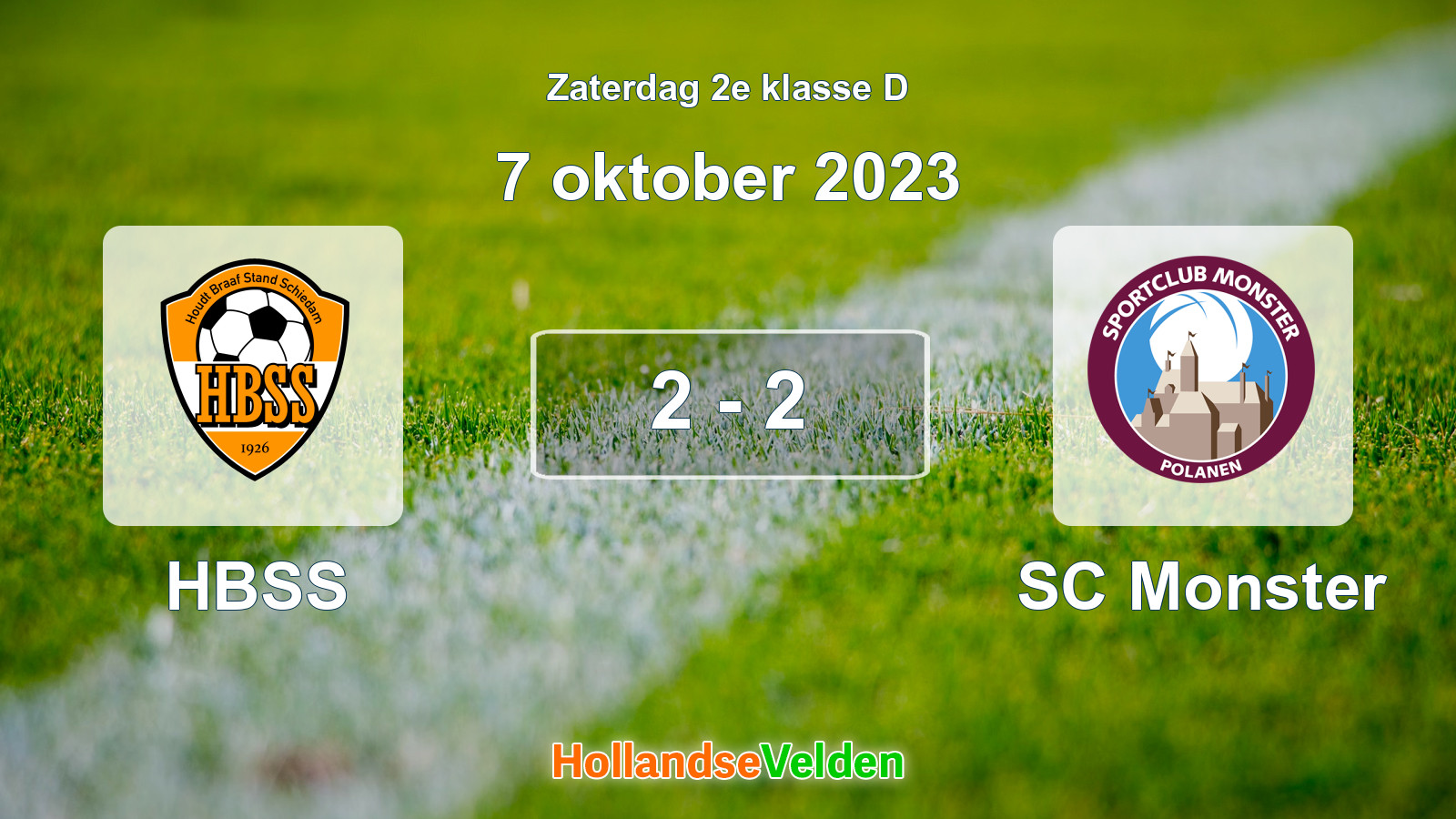 Gespeelde wedstrijd: HBSS - SC Monster 2 - 2 (7 oktober 2023)