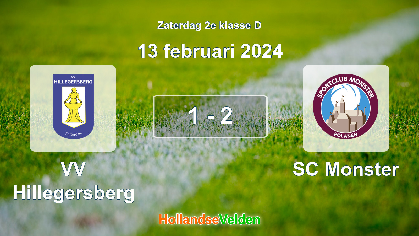 Gespeelde wedstrijd: VV Hillegersberg - SC Monster 1 - 2 (13 februari 2024)