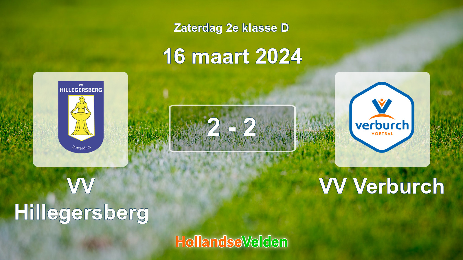Gespeelde wedstrijd: VV Hillegersberg - VV Verburch 2 - 2 (16 maart 2024)