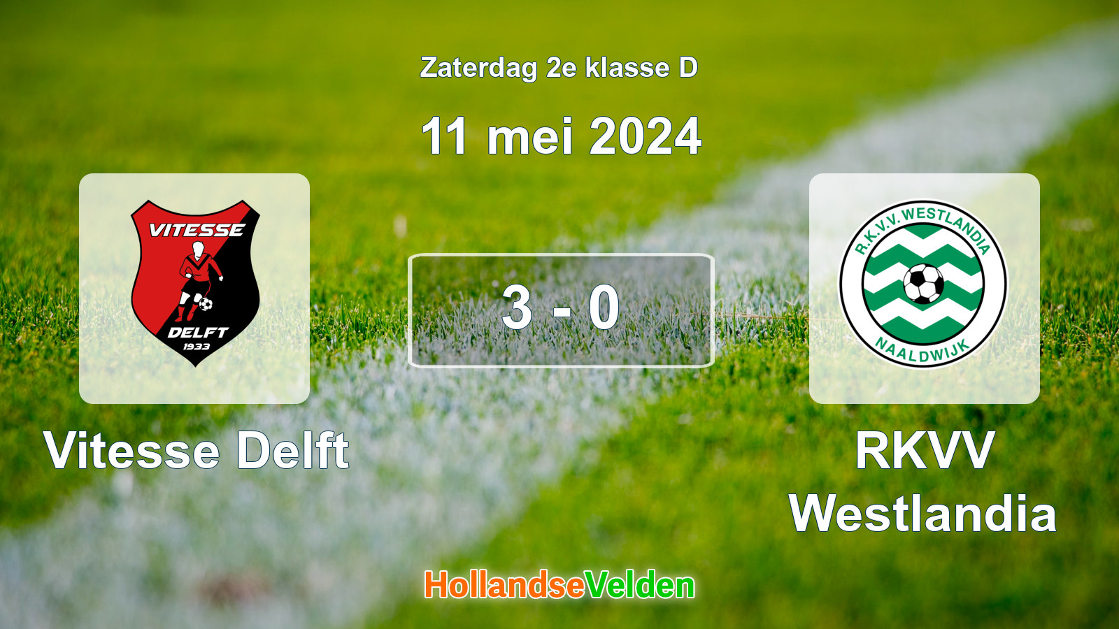Gespeelde wedstrijd: Vitesse Delft - RKVV Westlandia 3 - 0 (11 mei 2024)