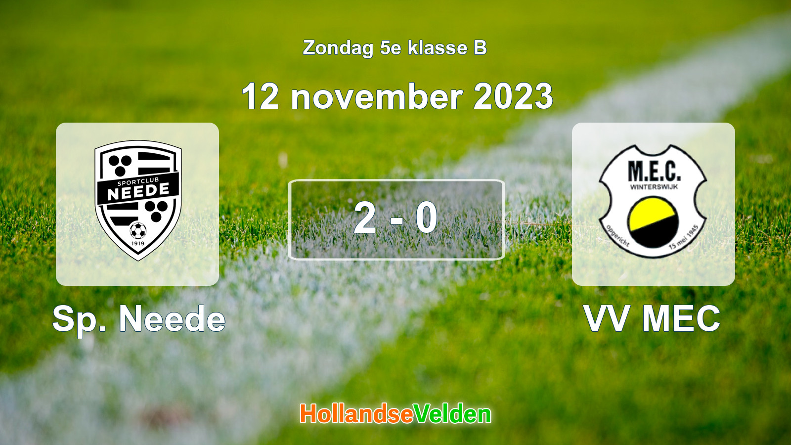 Gespeelde wedstrijd: Sp. Neede - VV MEC 2 - 0 (12 november 2023)