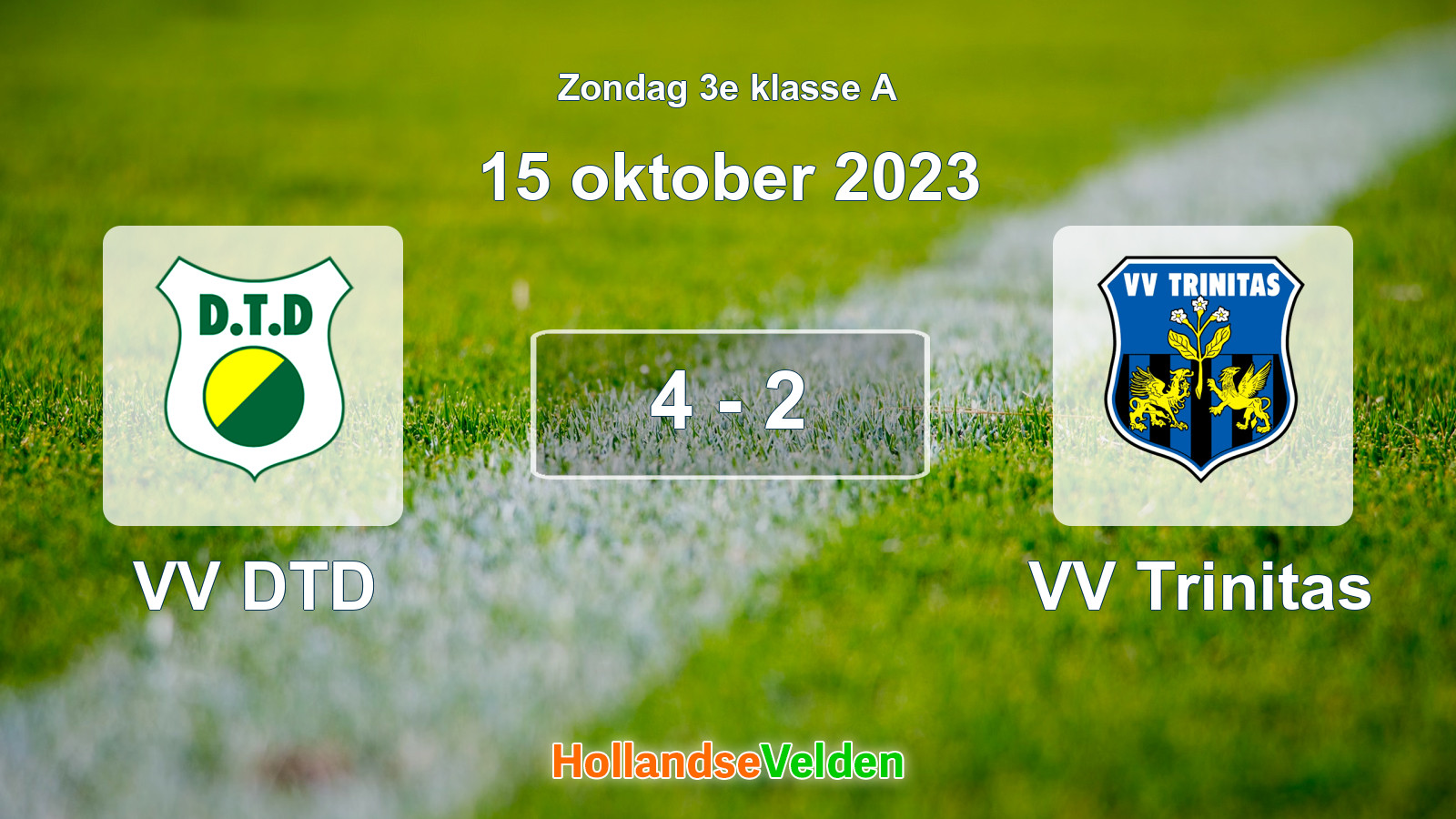 Gespeelde wedstrijd: VV DTD - VV Trinitas 4 - 2 (15 oktober 2023)