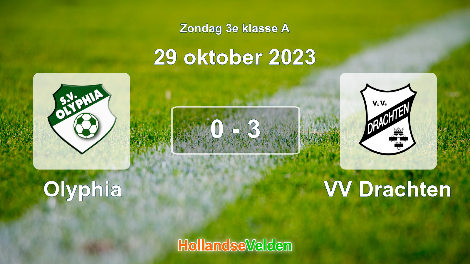 Gespeelde wedstrijd: Olyphia - VV Drachten 0 - 3 (29 oktober 2023)