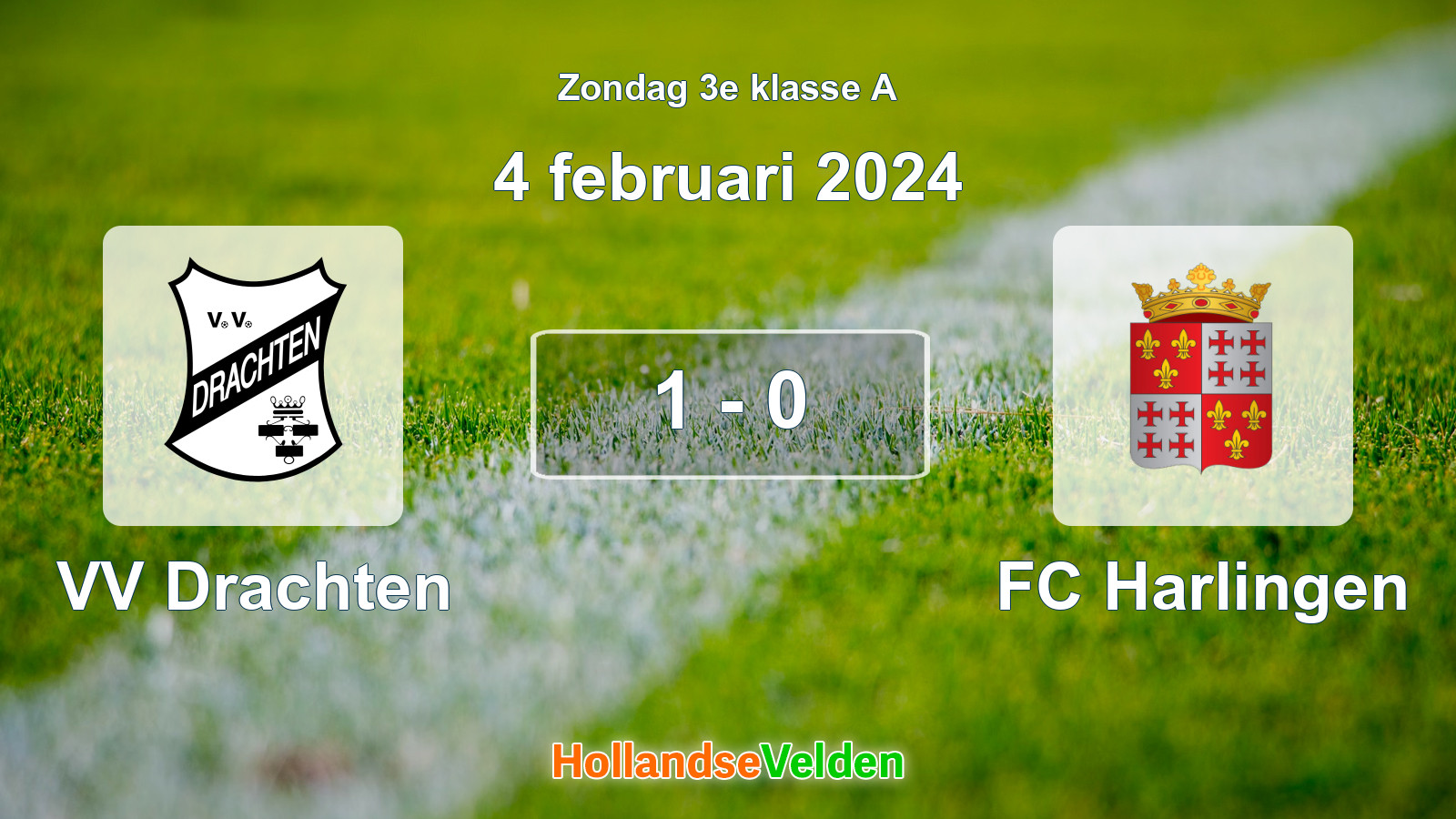 Gespeelde wedstrijd: VV Drachten - FC Harlingen 1 - 0 (4 februari 2024)