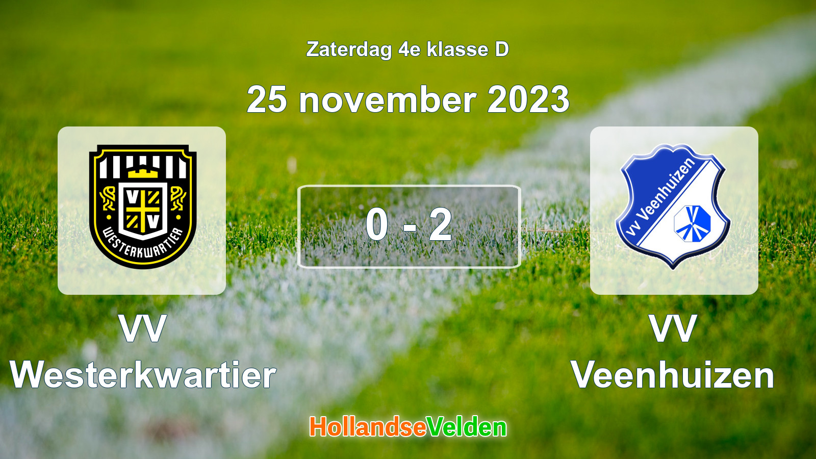 Gespeelde wedstrijd: VV Westerkwartier - VV Veenhuizen 0 - 2 (25 november 2023)