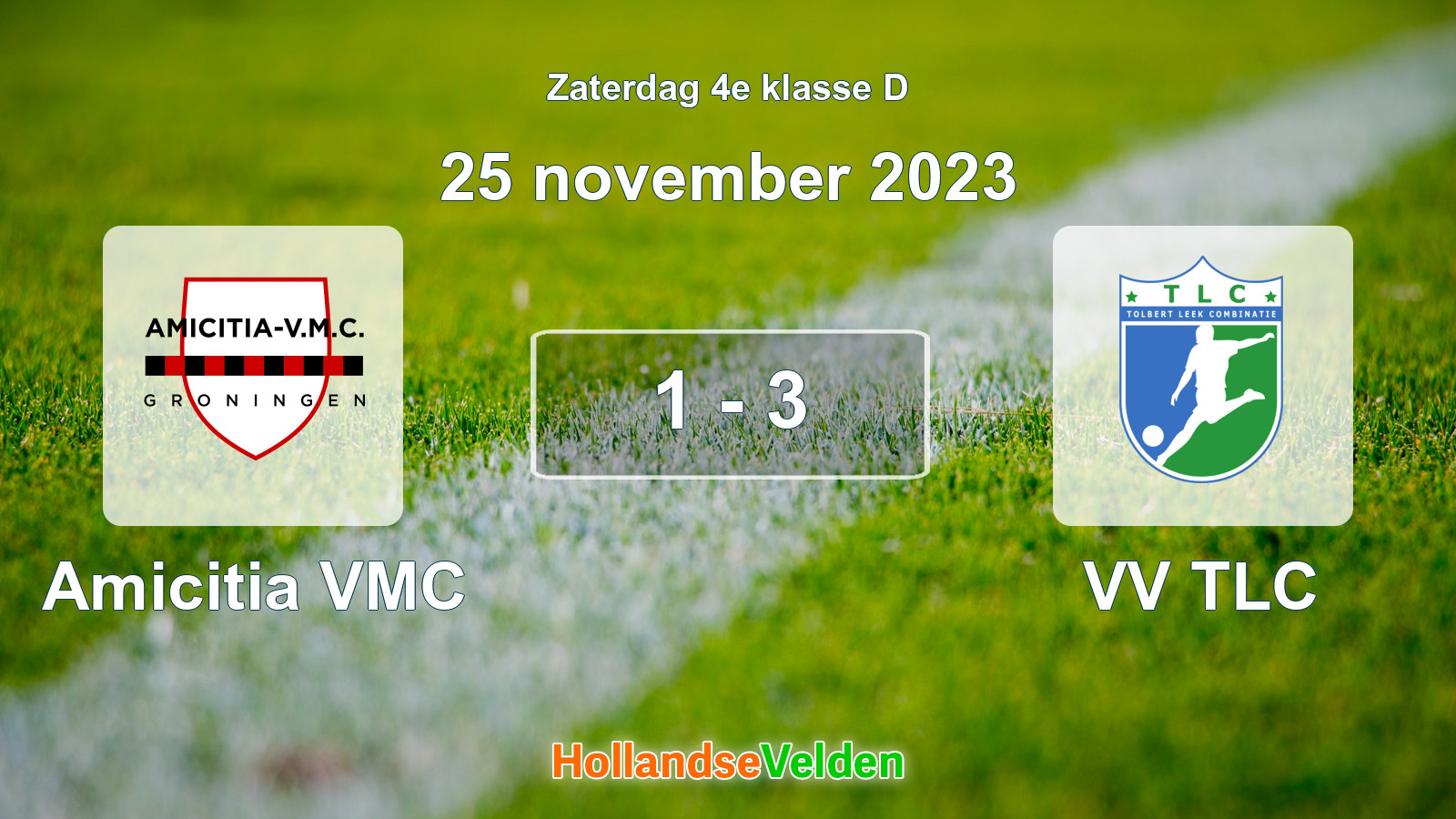 Gespeelde wedstrijd: Amicitia VMC - VV TLC 1 - 3 (25 november 2023)