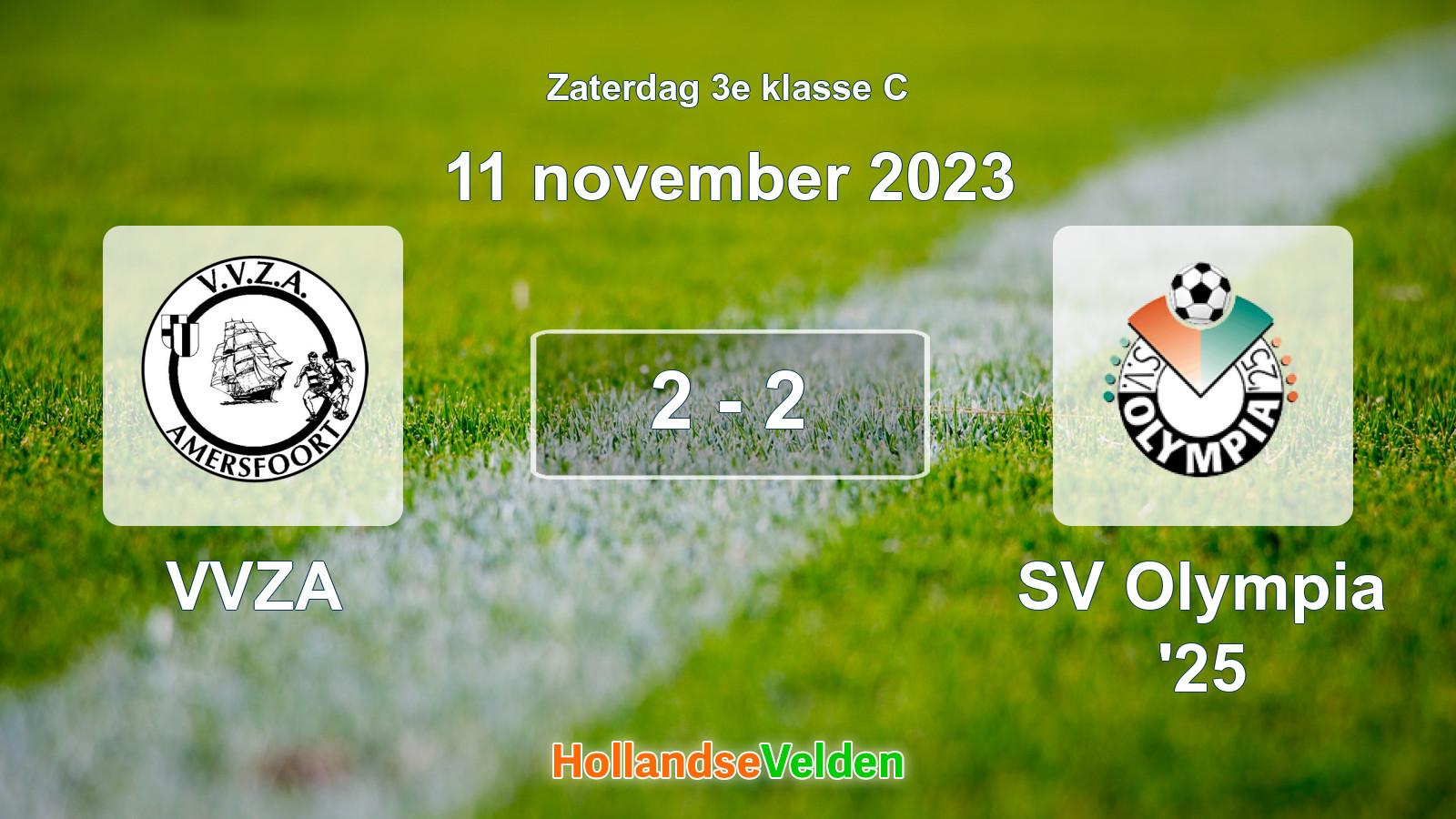 Gespeelde wedstrijd: VVZA - SV Olympia '25 2 - 2 (11 november 2023)