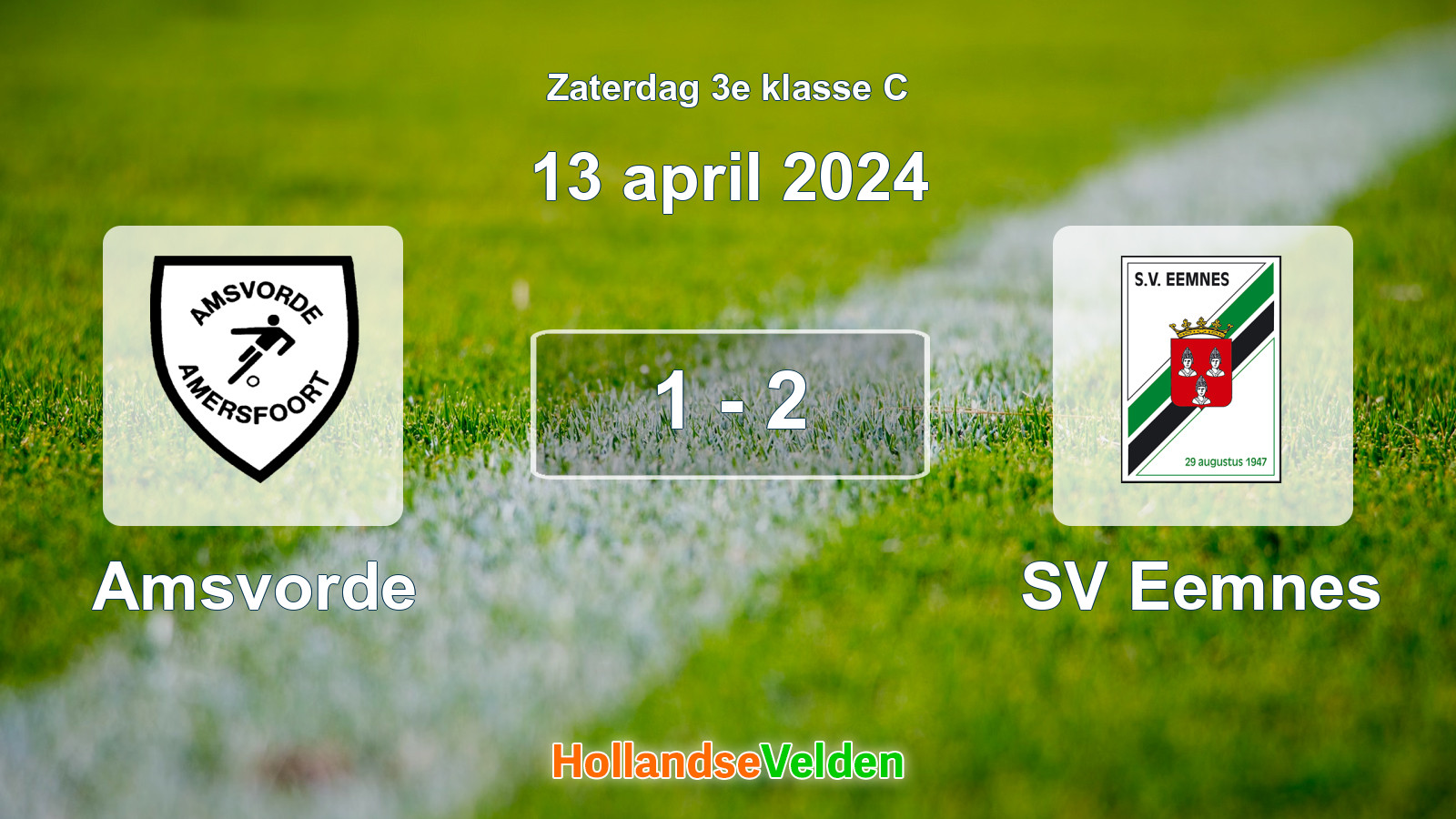 Gespeelde wedstrijd: Amsvorde - SV Eemnes 1 - 2 (13 april 2024)