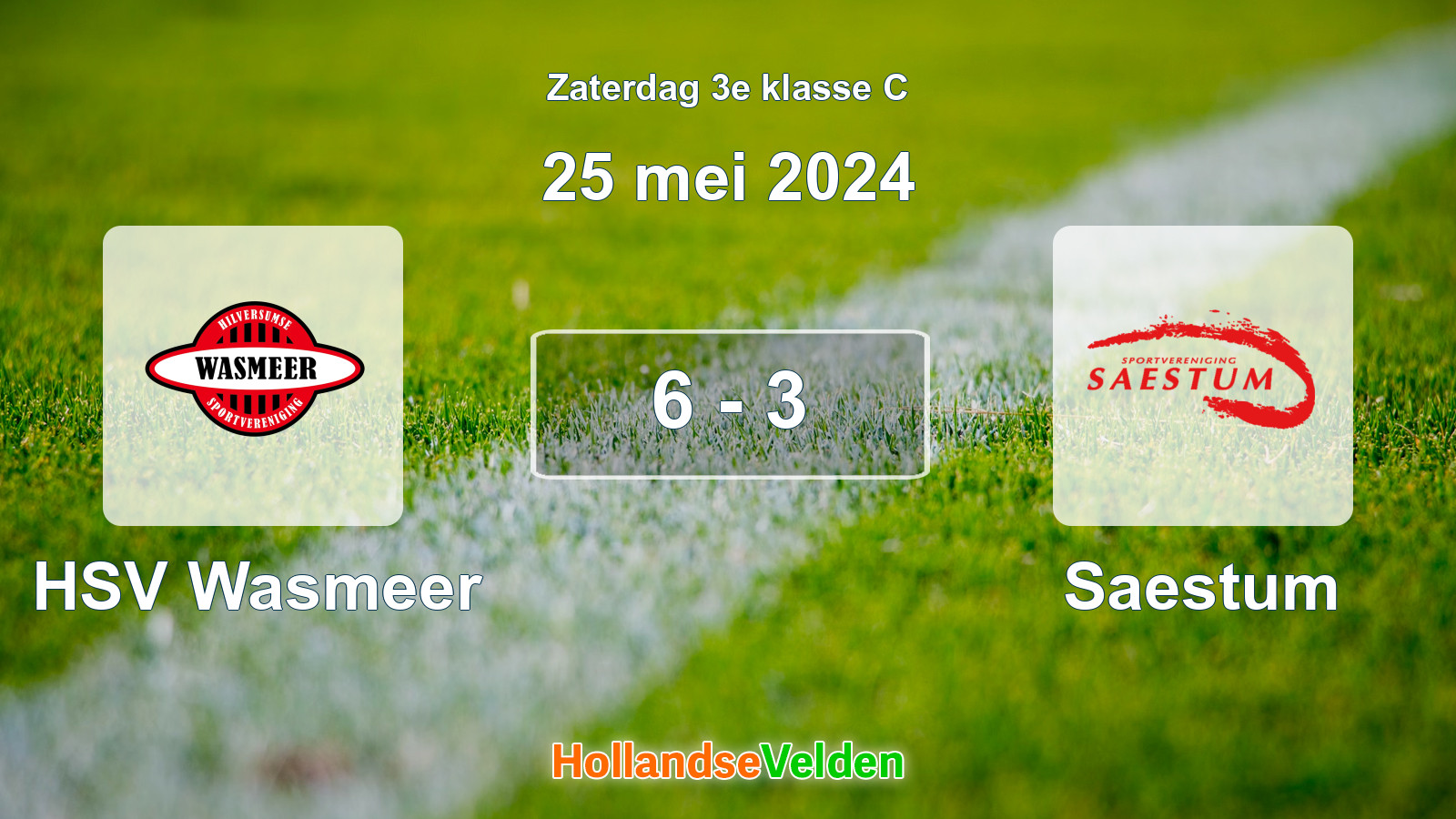 Gespeelde wedstrijd: HSV Wasmeer - Saestum 6 - 3 (25 mei 2024)