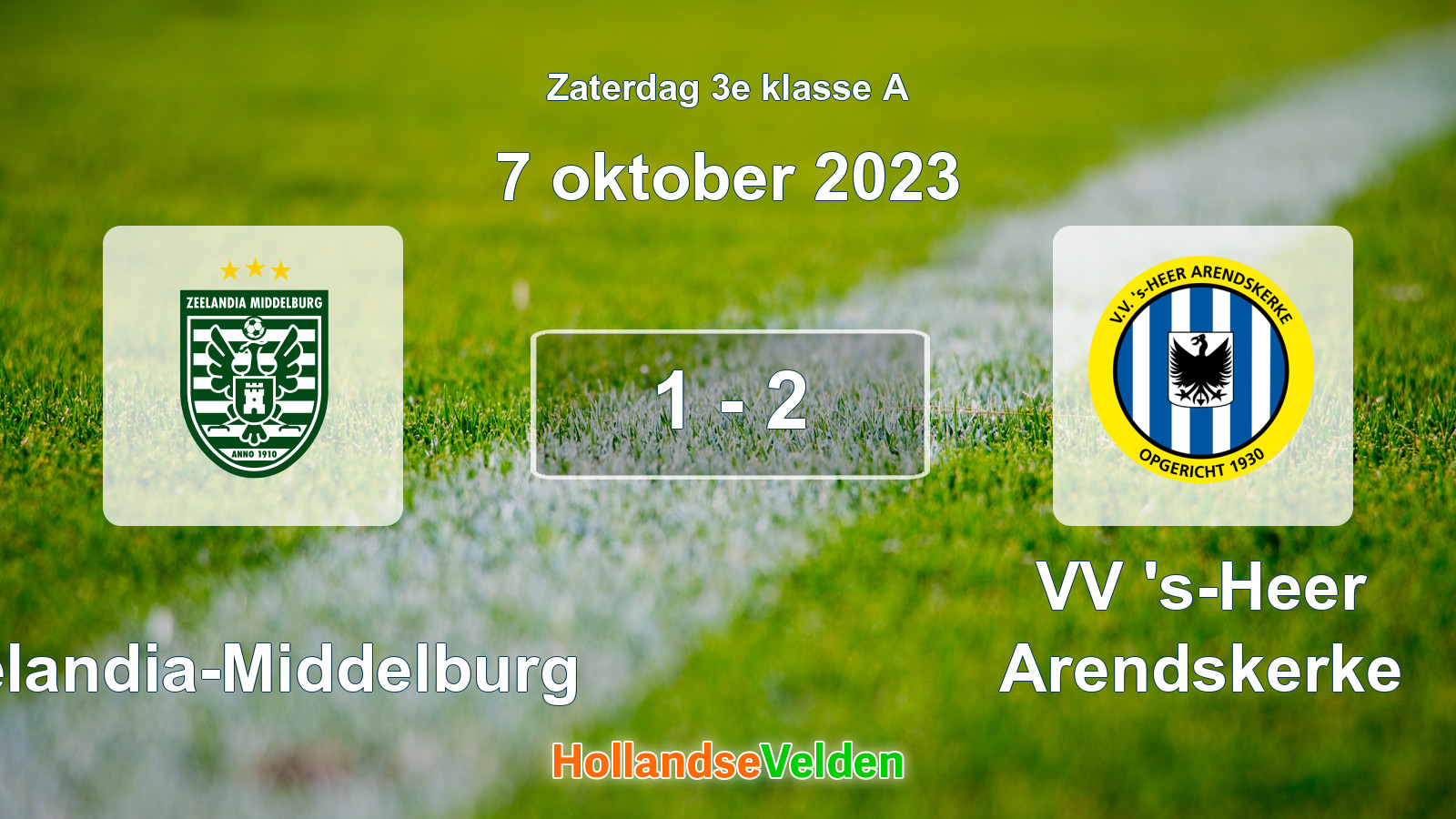 Gespeelde wedstrijd: Zeelandia-Middelburg - VV 's-Heer Arendskerke 1 - 2 (7 oktober 2023)