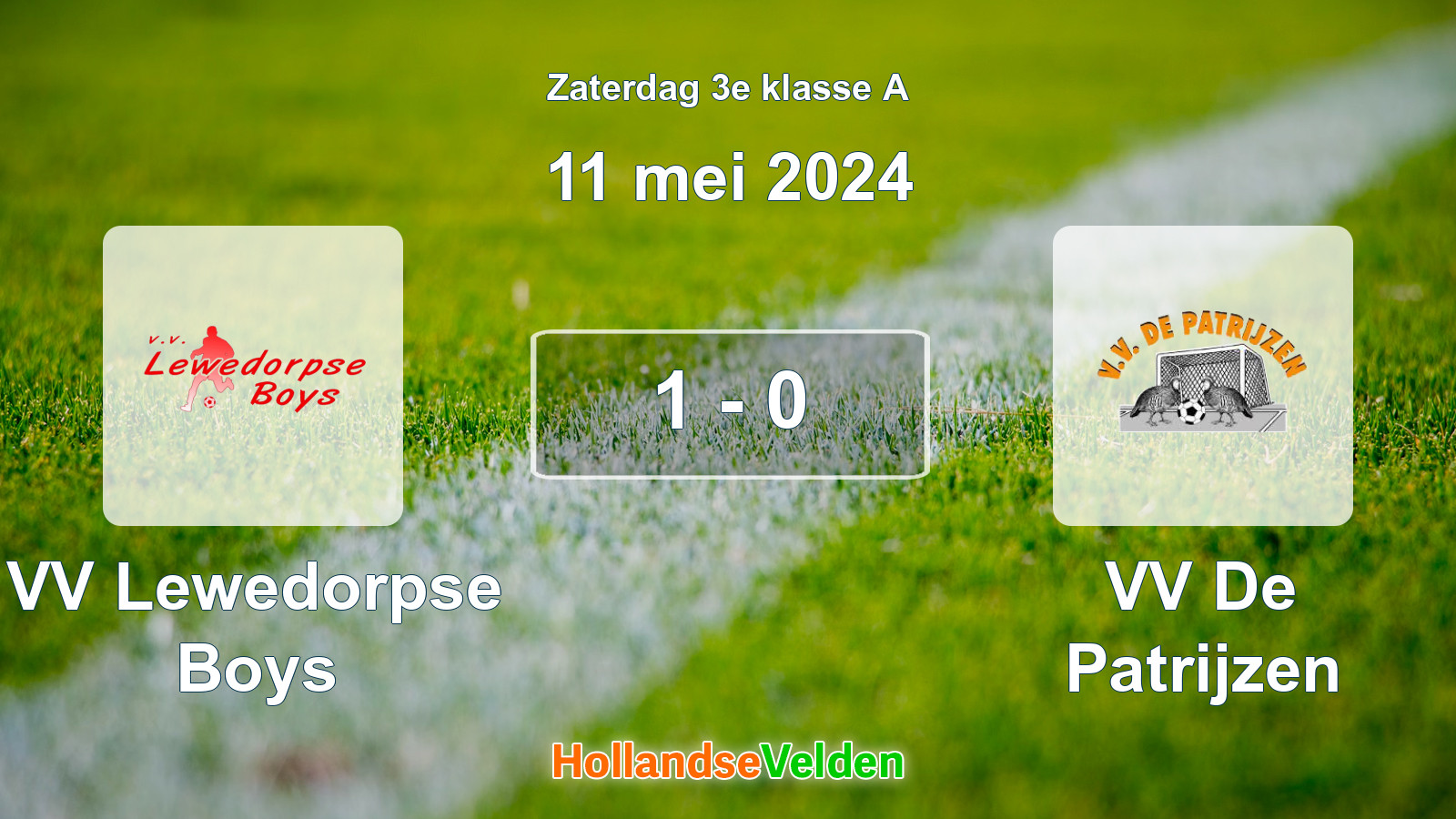 Gespeelde wedstrijd: VV Lewedorpse Boys - VV De Patrijzen 1 - 0 (11 mei 2024)