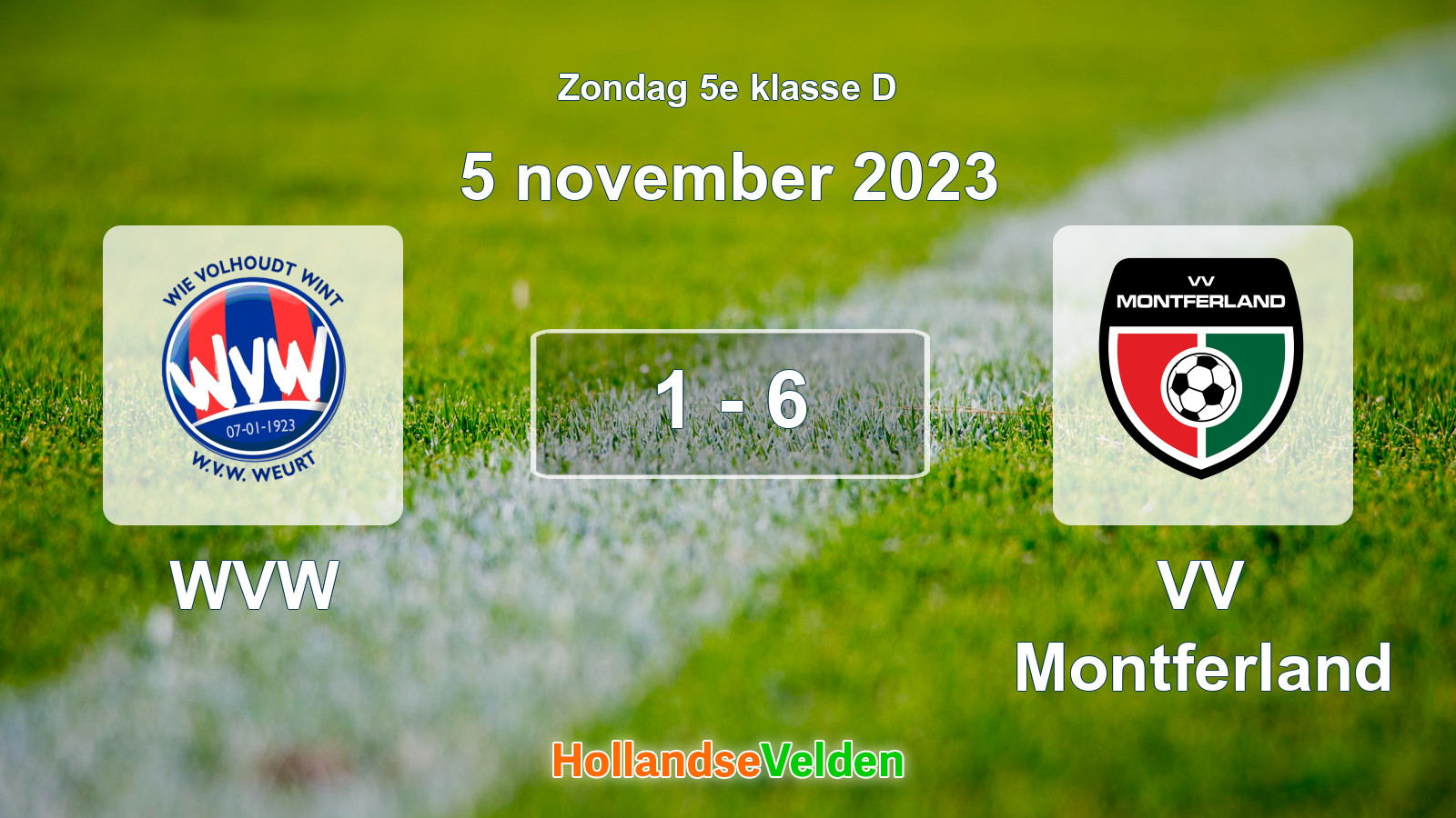 Gespeelde wedstrijd: WVW - VV Montferland 1 - 6 (5 november 2023)