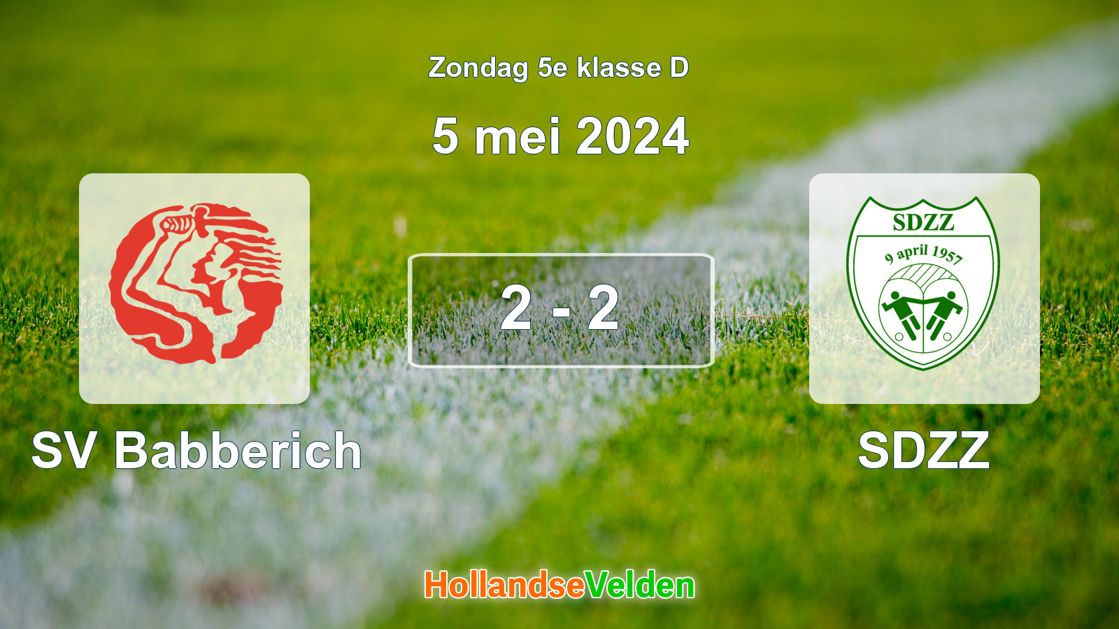 Gespeelde wedstrijd: SV Babberich - SDZZ 2 - 2 (5 mei 2024)