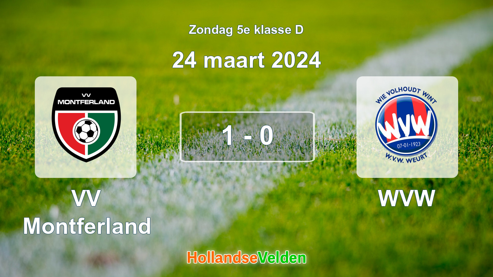 Gespeelde wedstrijd: VV Montferland - WVW 1 - 0 (24 maart 2024)