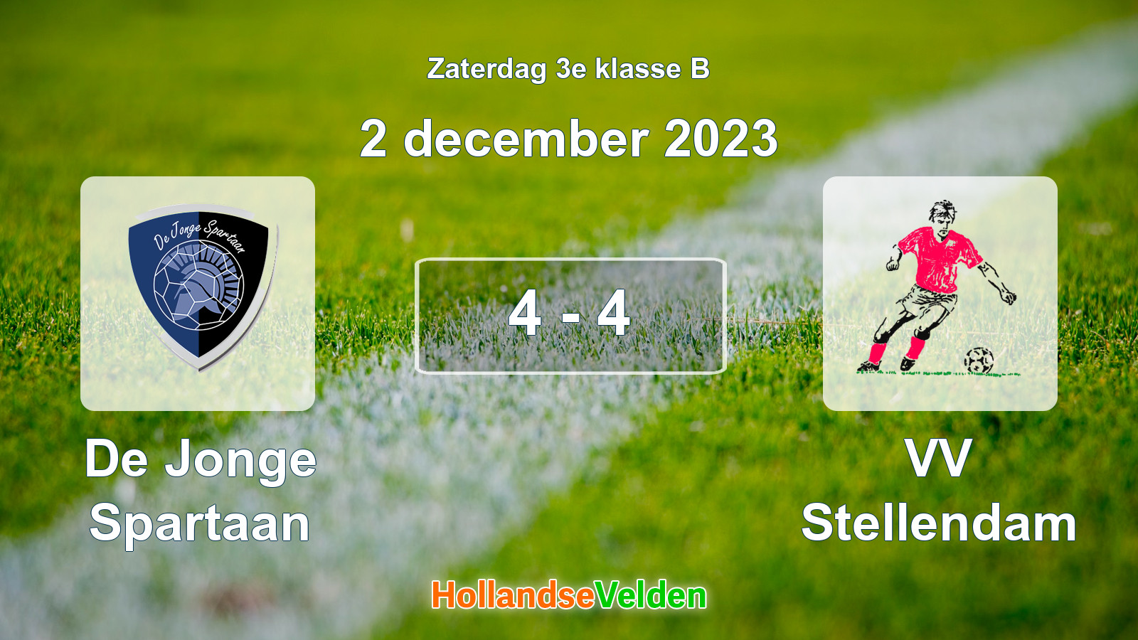 Gespeelde wedstrijd: De Jonge Spartaan - VV Stellendam 4 - 4 (2 december 2023)