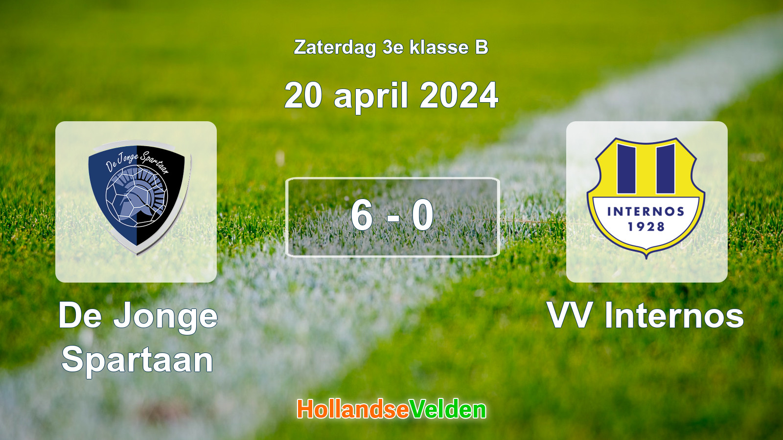 Gespeelde wedstrijd: De Jonge Spartaan - VV Internos 6 - 0 (20 april 2024)