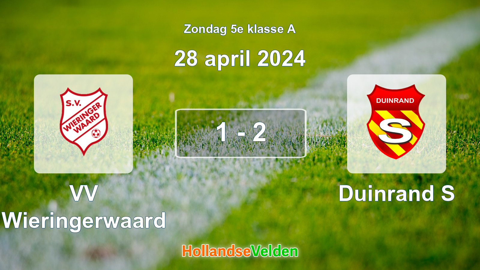 Gespeelde wedstrijd: VV Wieringerwaard - Duinrand S 1 - 2 (28 april 2024)