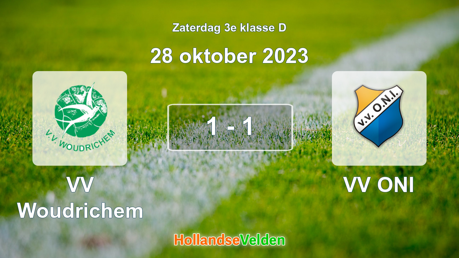 Gespeelde wedstrijd: VV Woudrichem - VV ONI 1 - 1 (28 oktober 2023)
