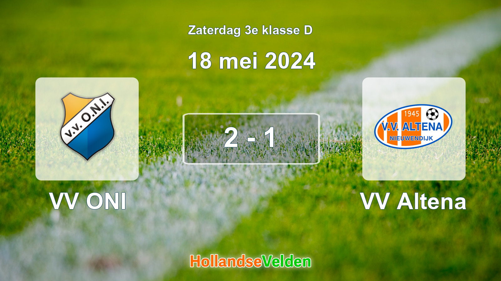 Gespeelde wedstrijd: VV ONI - VV Altena 2 - 1 (18 mei 2024)