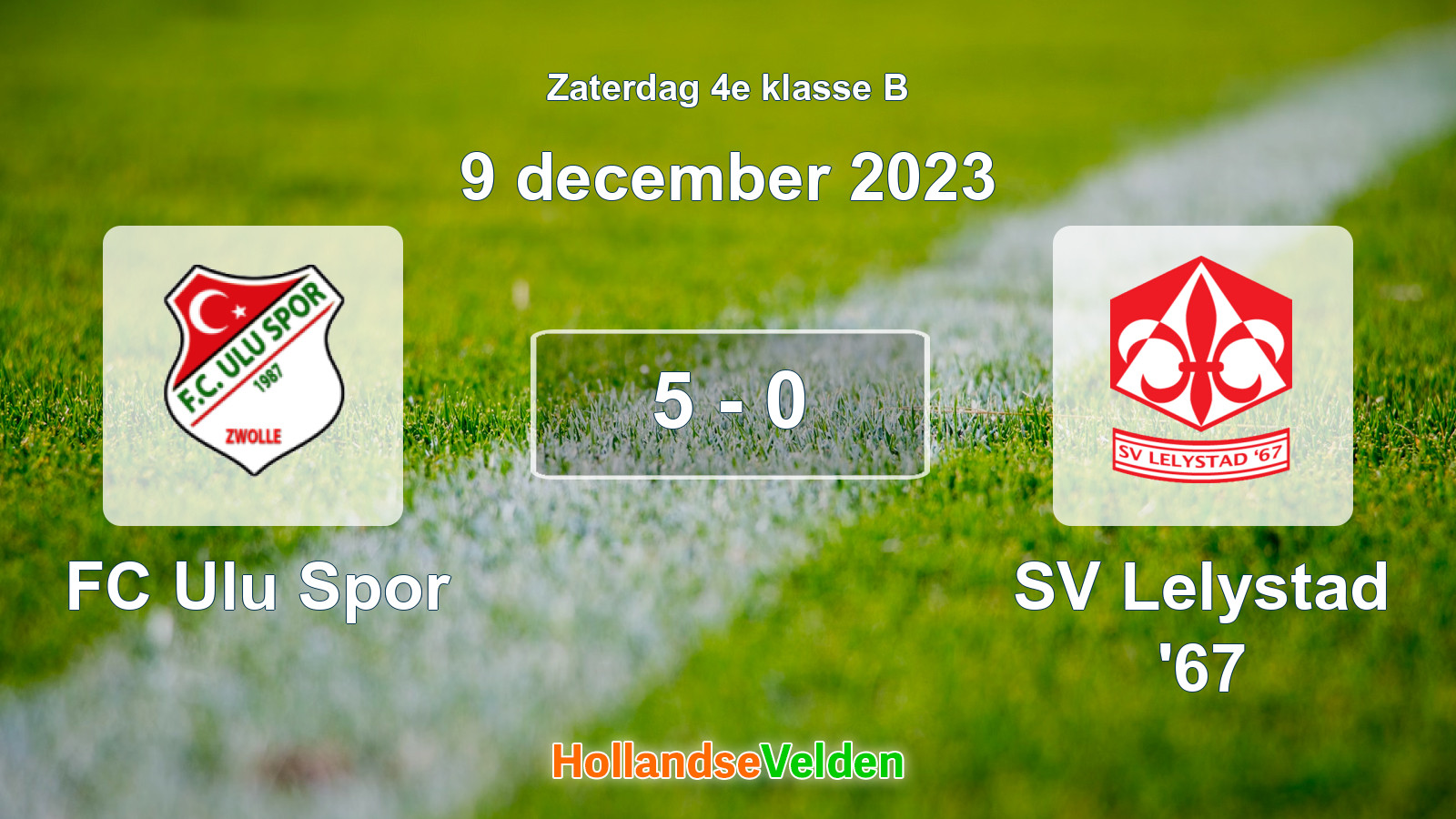 Gespeelde wedstrijd: FC Ulu Spor - SV Lelystad '67 5 - 0 (9 december 2023)