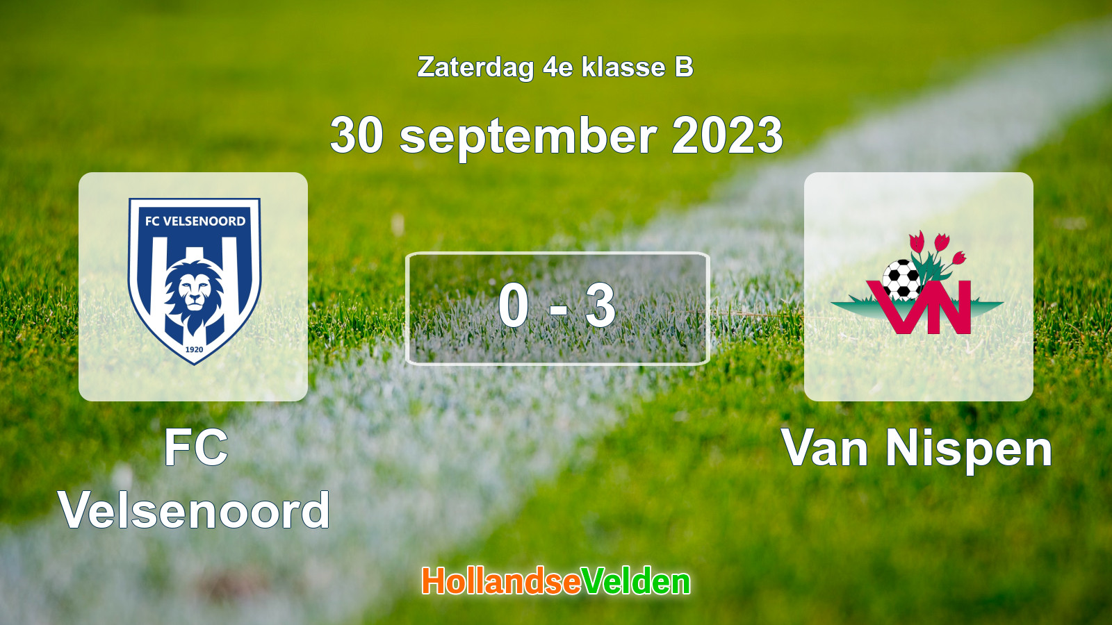 Gespeelde wedstrijd: FC Velsenoord - Van Nispen 0 - 3 (30 september 2023)