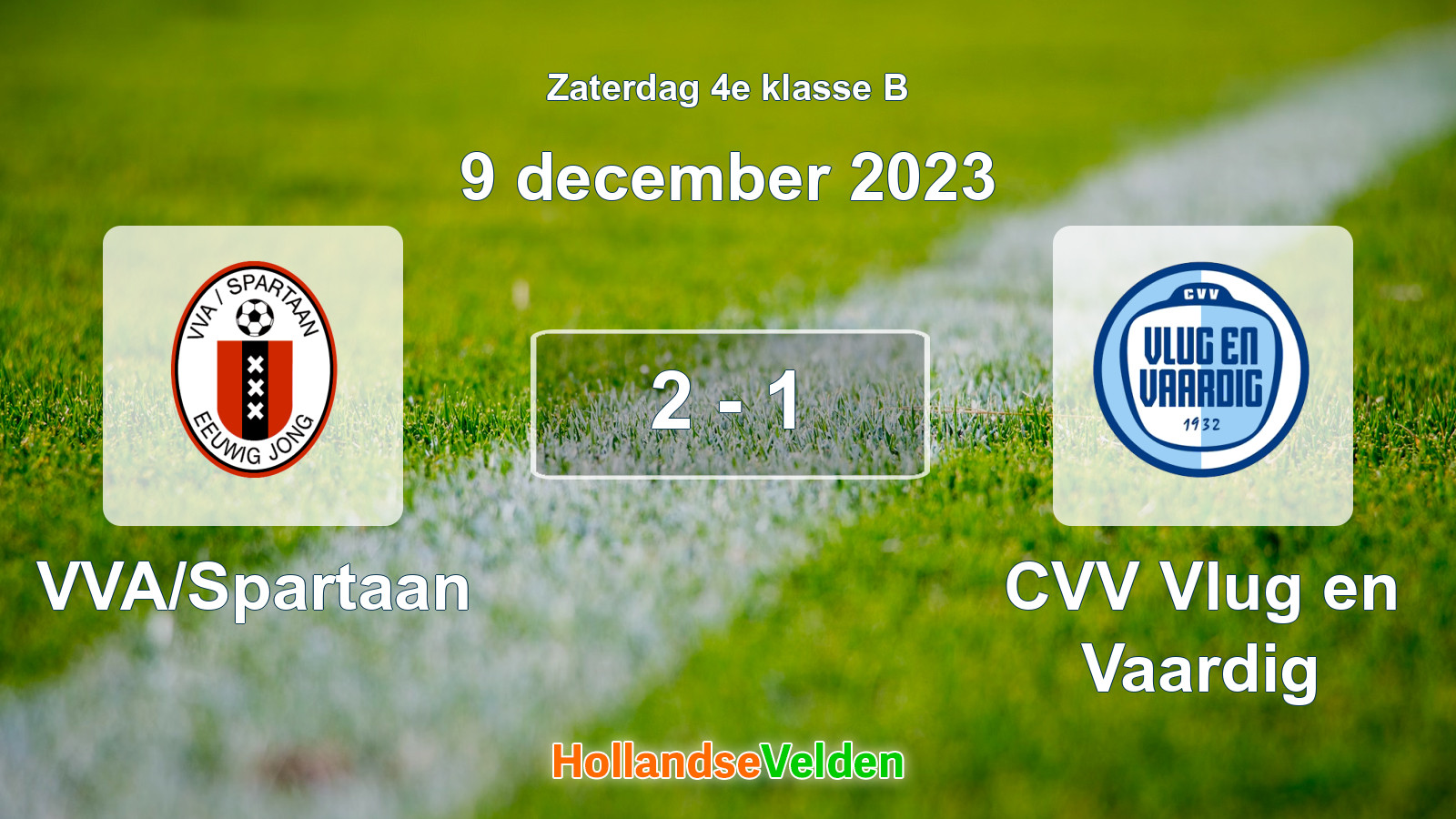 Gespeelde wedstrijd: VVA/Spartaan - CVV Vlug en Vaardig 2 - 1 (9 december 2023)