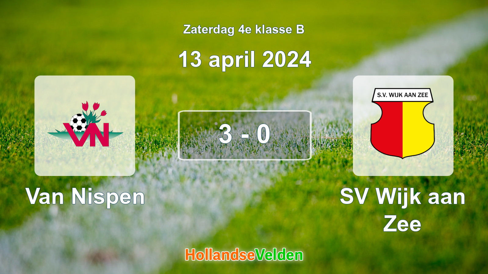 Gespeelde wedstrijd: Van Nispen - SV Wijk aan Zee 3 - 0 (13 april 2024)