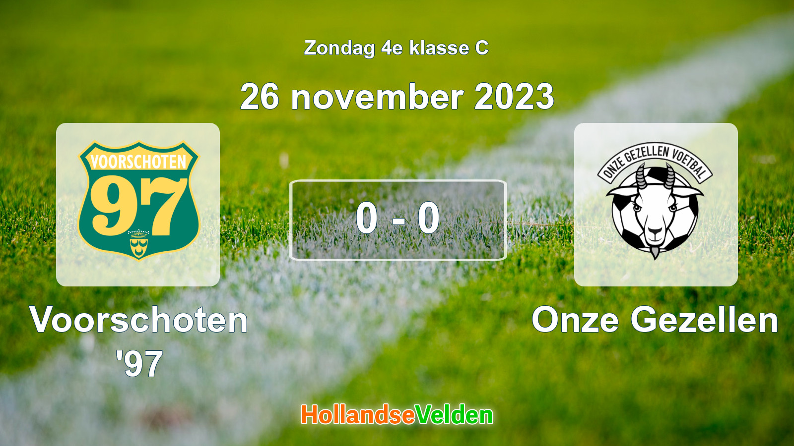 Gespeelde wedstrijd: Voorschoten '97 - Onze Gezellen 0 - 0 (26 november 2023)