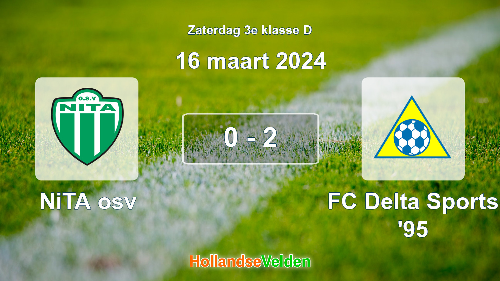 Gespeelde wedstrijd: NiTA osv - FC Delta Sports '95 0 - 2 (16 maart 2024)