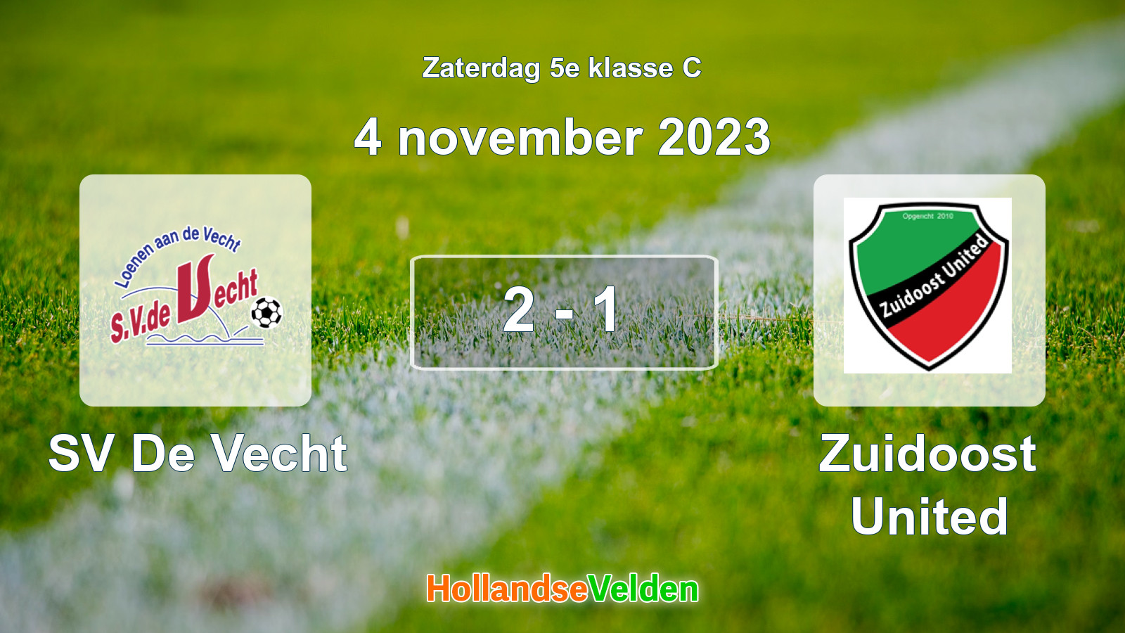 Gespeelde wedstrijd: SV De Vecht - Zuidoost United 2 - 1 (4 november 2023)