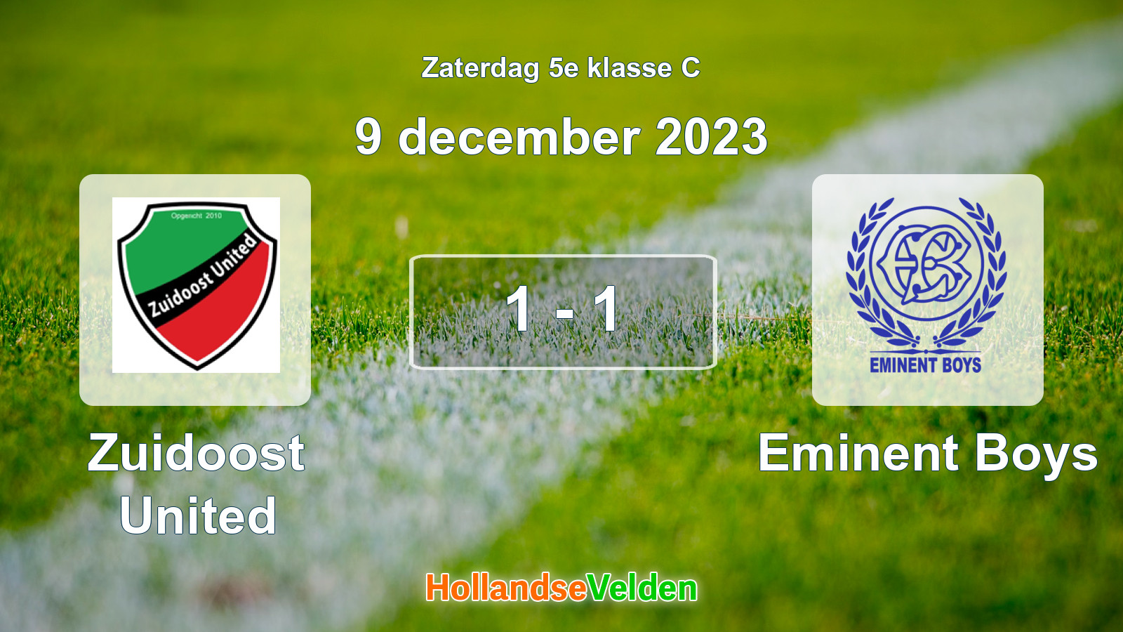 Gespeelde wedstrijd: Zuidoost United - Eminent Boys 1 - 1 (9 december 2023)