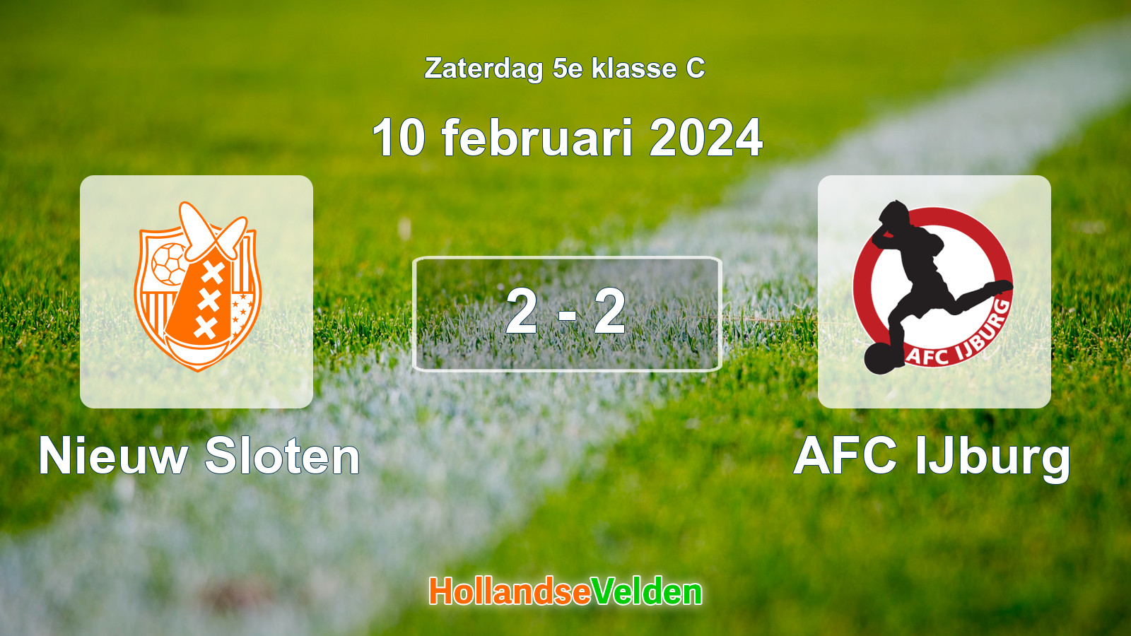 Gespeelde wedstrijd: Nieuw Sloten - AFC IJburg 2 - 2 (10 februari 2024)