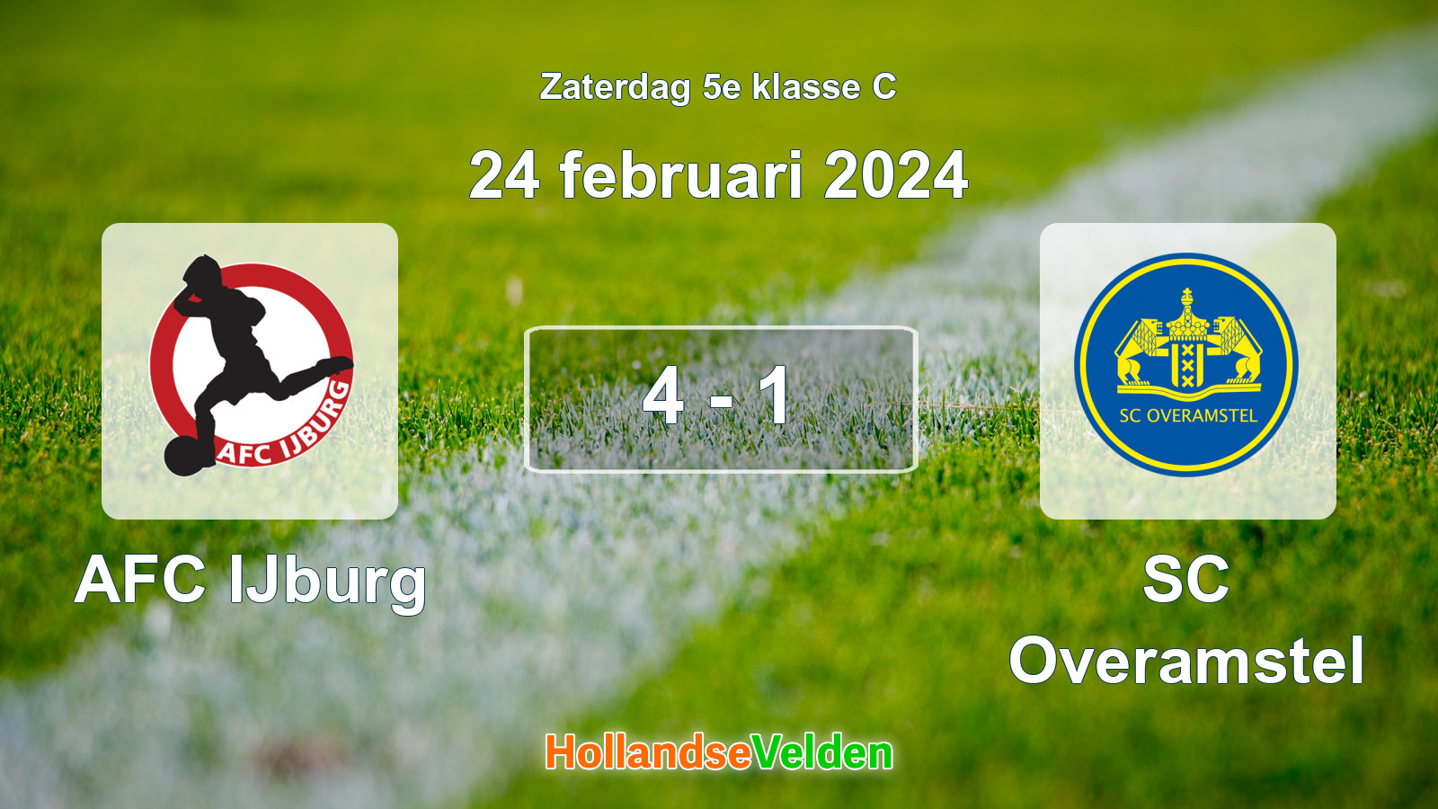 Gespeelde wedstrijd: AFC IJburg - SC Overamstel 4 - 1 (24 februari 2024)