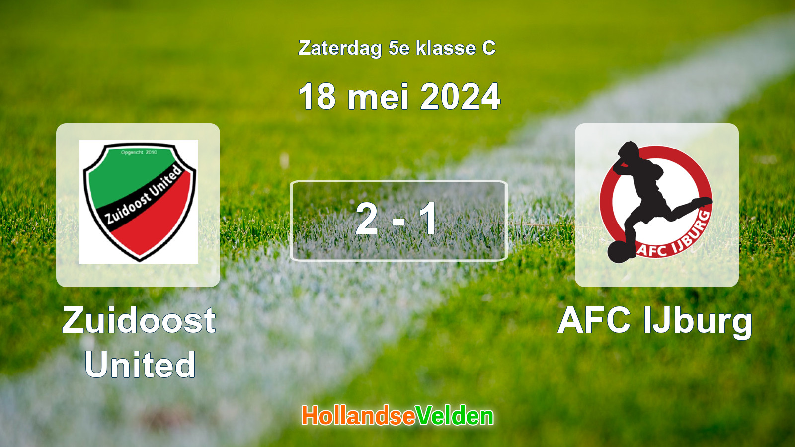 Gespeelde wedstrijd: Zuidoost United - AFC IJburg 2 - 1 (18 mei 2024)