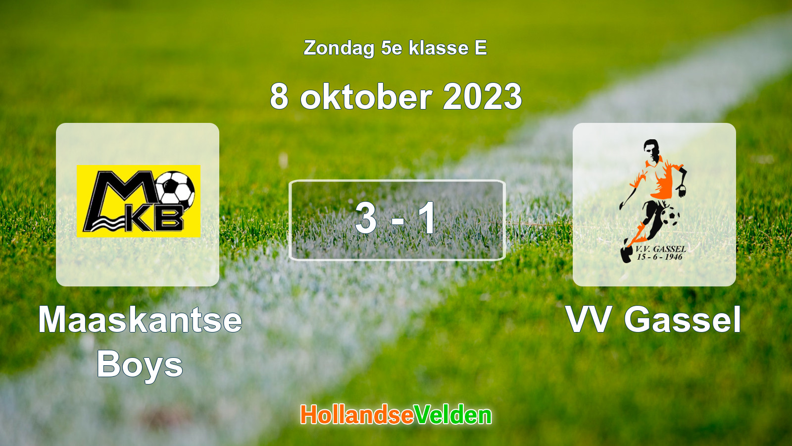 Gespeelde wedstrijd: Maaskantse Boys - VV Gassel 3 - 1 (8 oktober 2023)