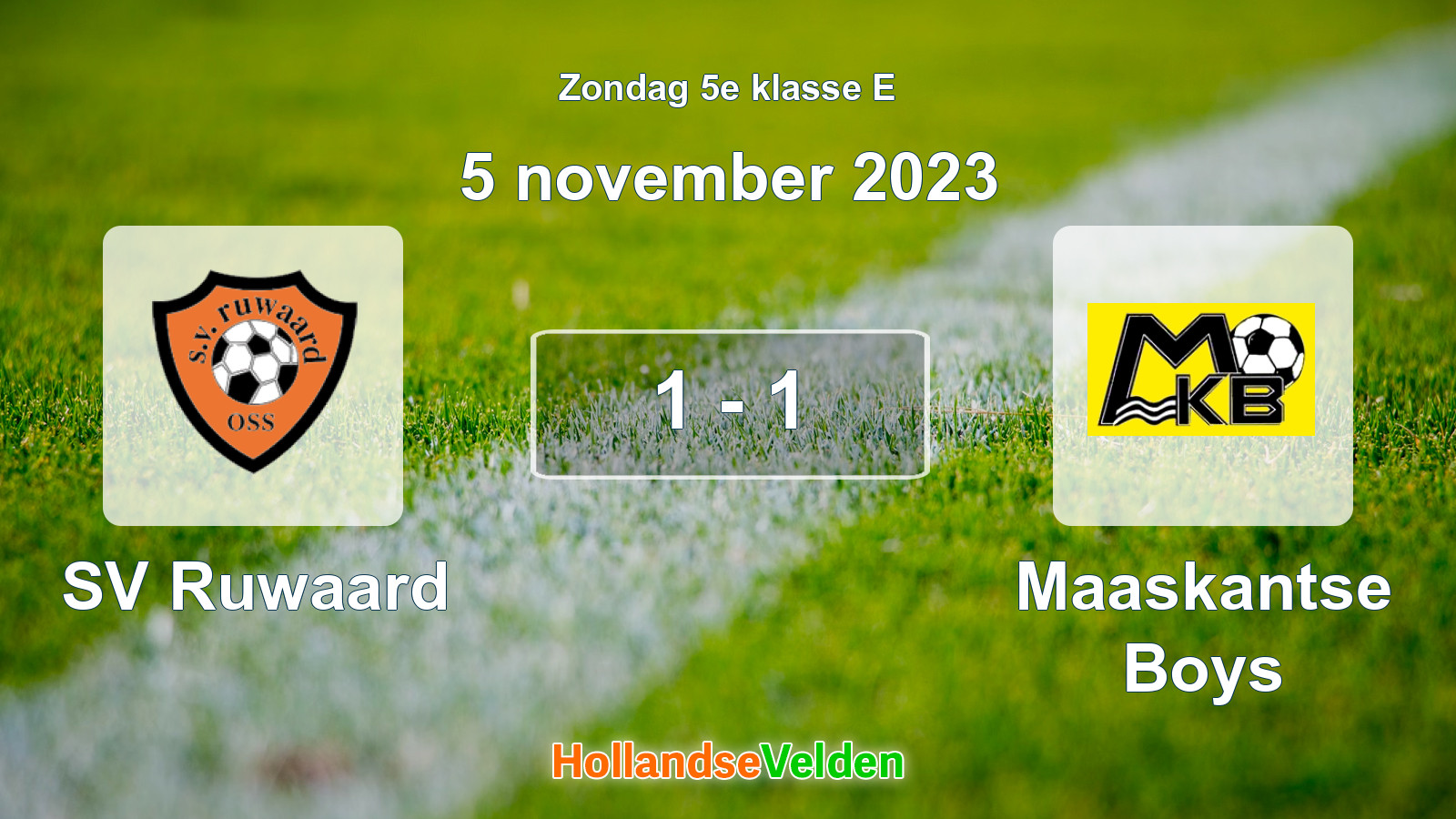 Gespeelde wedstrijd: SV Ruwaard - Maaskantse Boys 1 - 1 (5 november 2023)