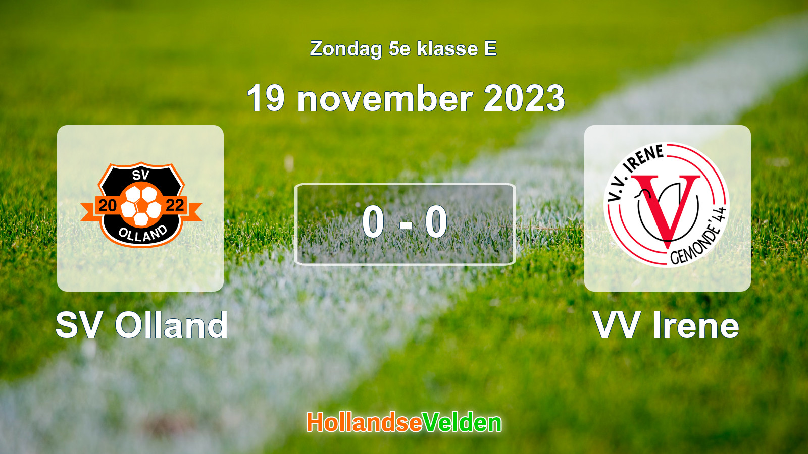 Gespeelde wedstrijd: SV Olland - VV Irene 0 - 0 (19 november 2023)