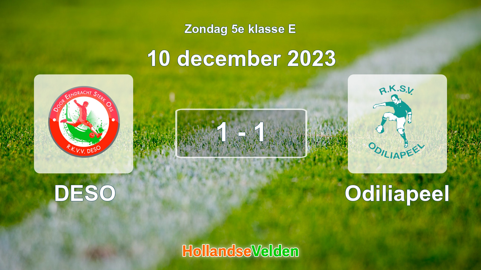 Gespeelde wedstrijd: DESO - Odiliapeel 1 - 1 (10 december 2023)