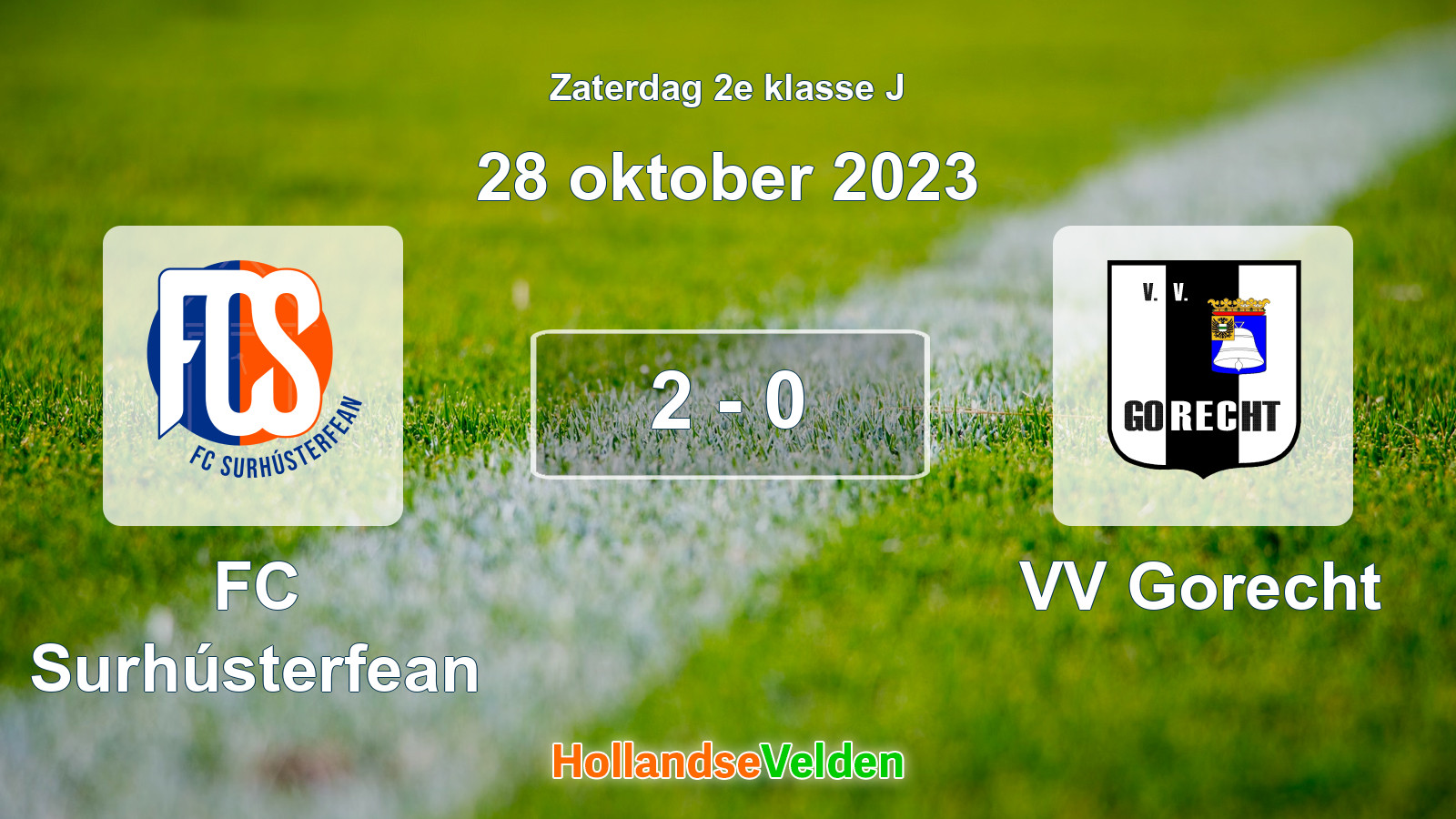 Gespeelde wedstrijd: FC Surhústerfean - VV Gorecht 2 - 0 (28 oktober 2023)