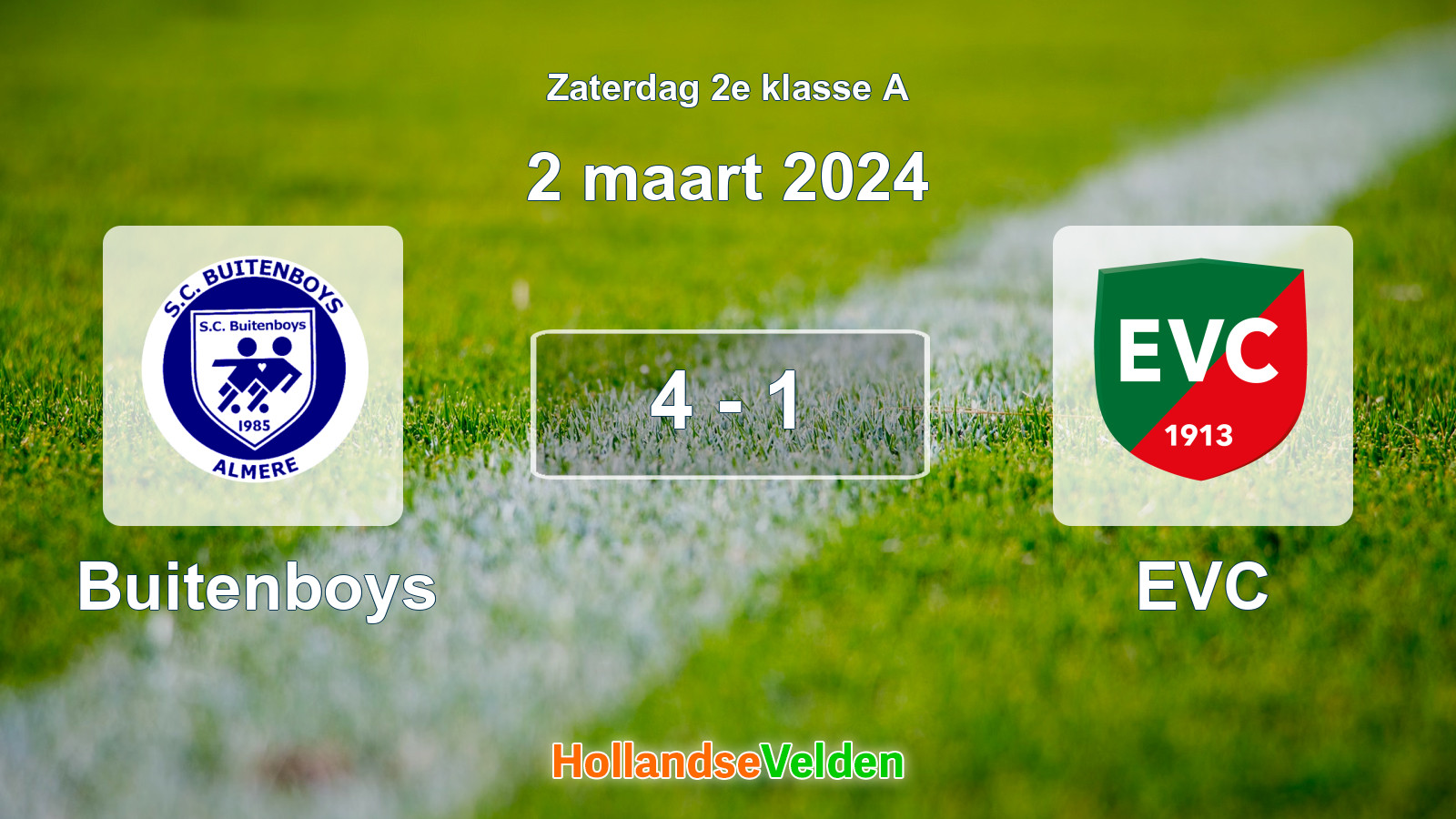 Gespeelde wedstrijd: Buitenboys - EVC 4 - 1 (2 maart 2024)