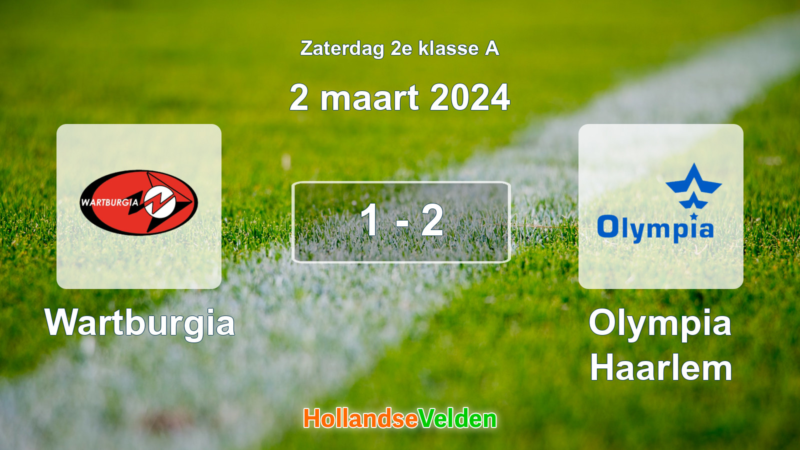 Gespeelde wedstrijd: Wartburgia - Olympia Haarlem 1 - 2 (2 maart 2024)