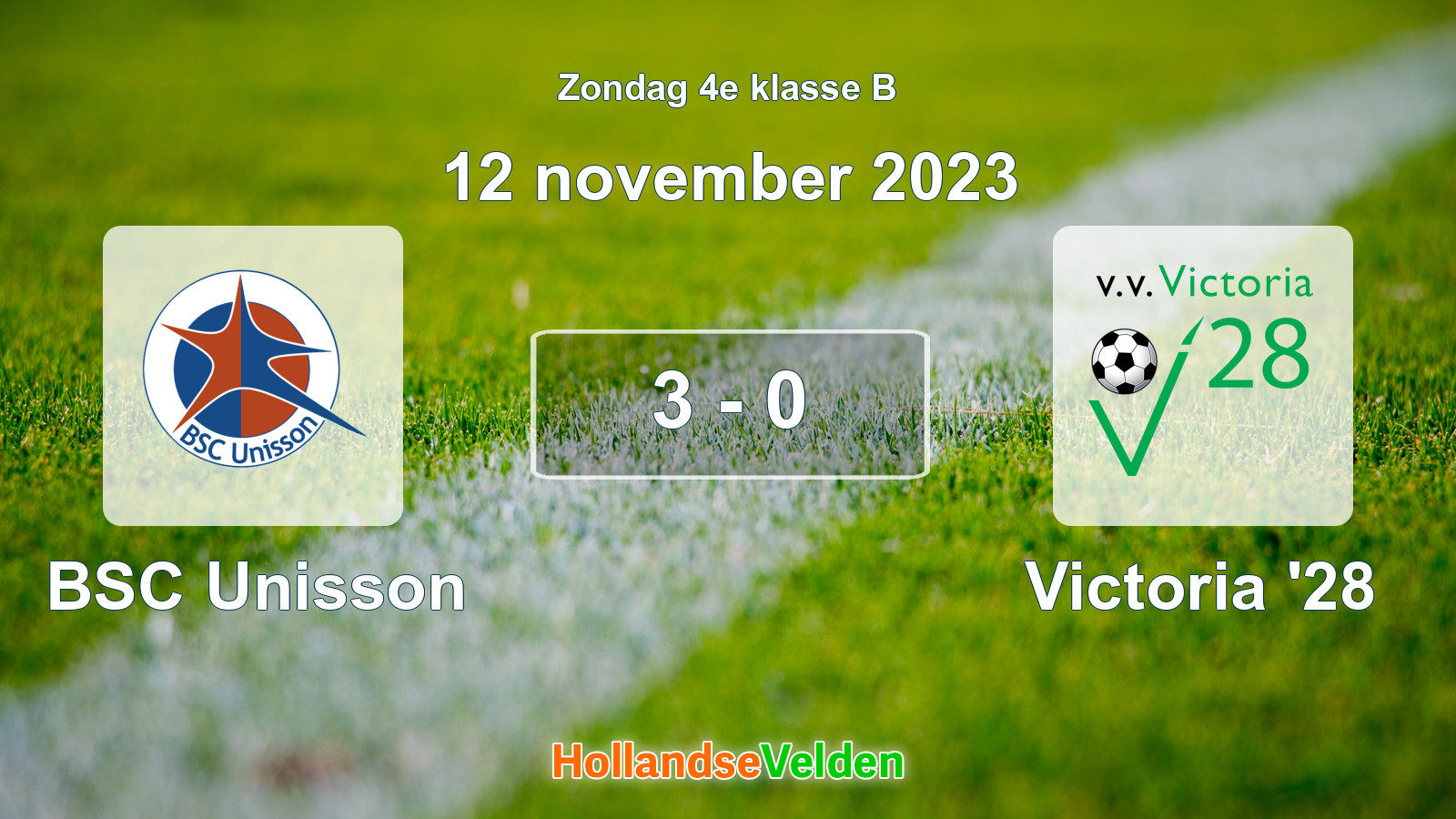 Gespeelde wedstrijd: BSC Unisson - Victoria '28 3 - 0 (12 november 2023)
