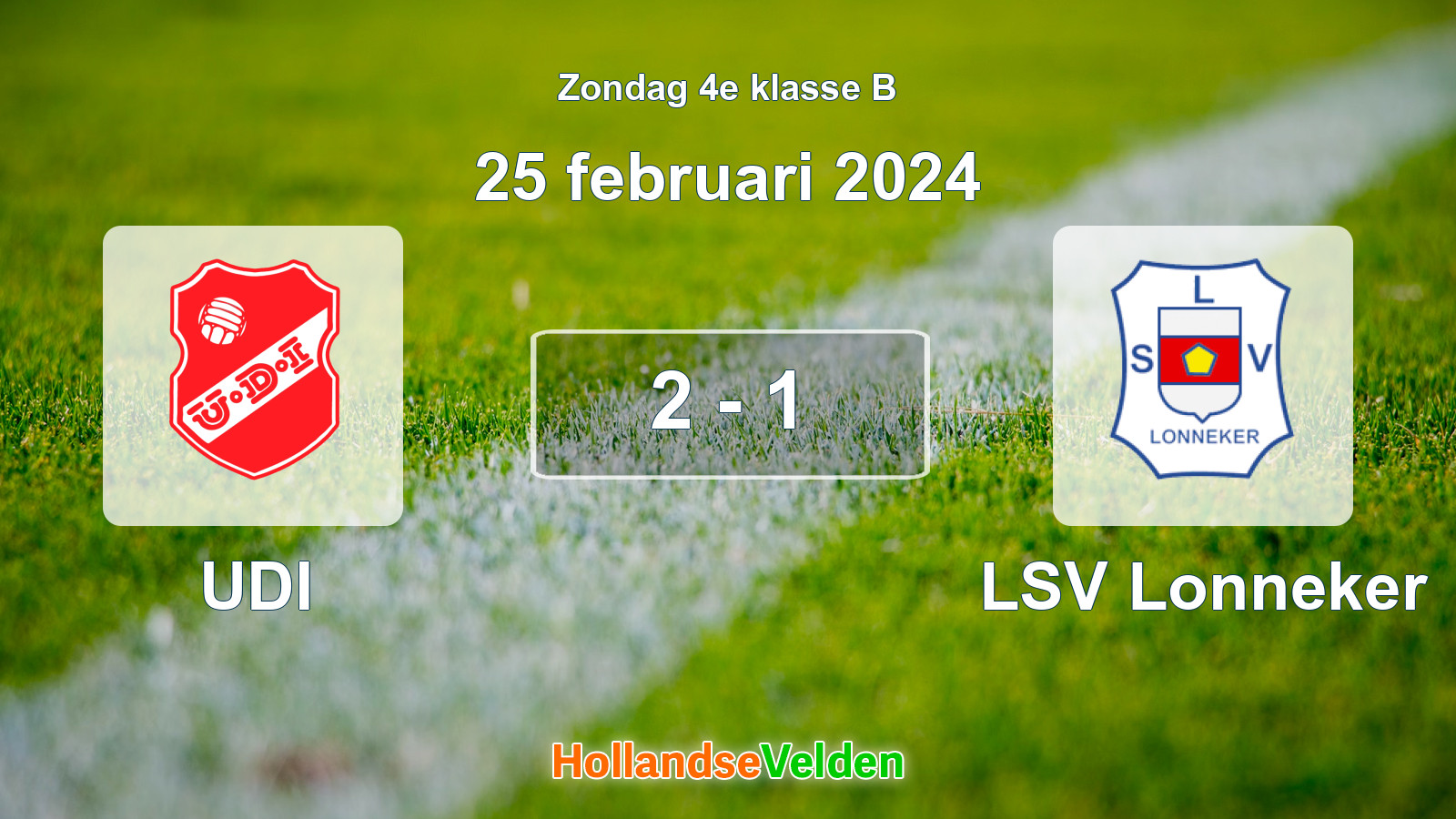 Gespeelde wedstrijd: UDI - LSV Lonneker 2 - 1 (25 februari 2024)