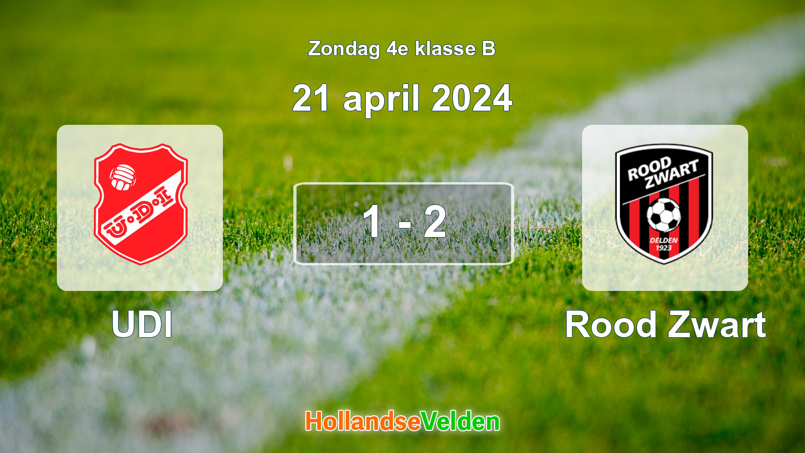 Gespeelde wedstrijd: UDI - Rood Zwart 1 - 2 (21 april 2024)