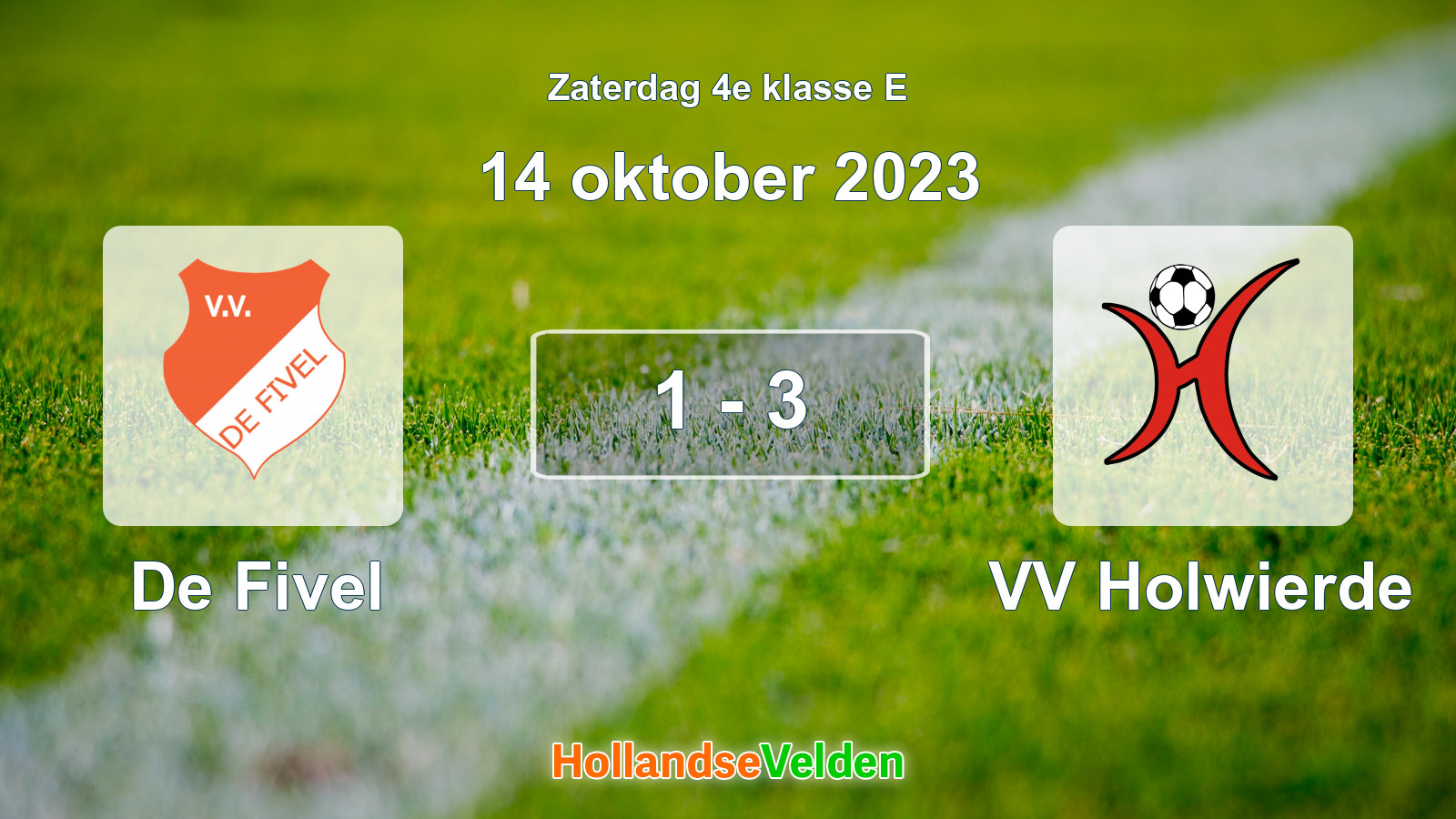 Gespeelde wedstrijd: De Fivel - VV Holwierde 1 - 3 (14 oktober 2023)