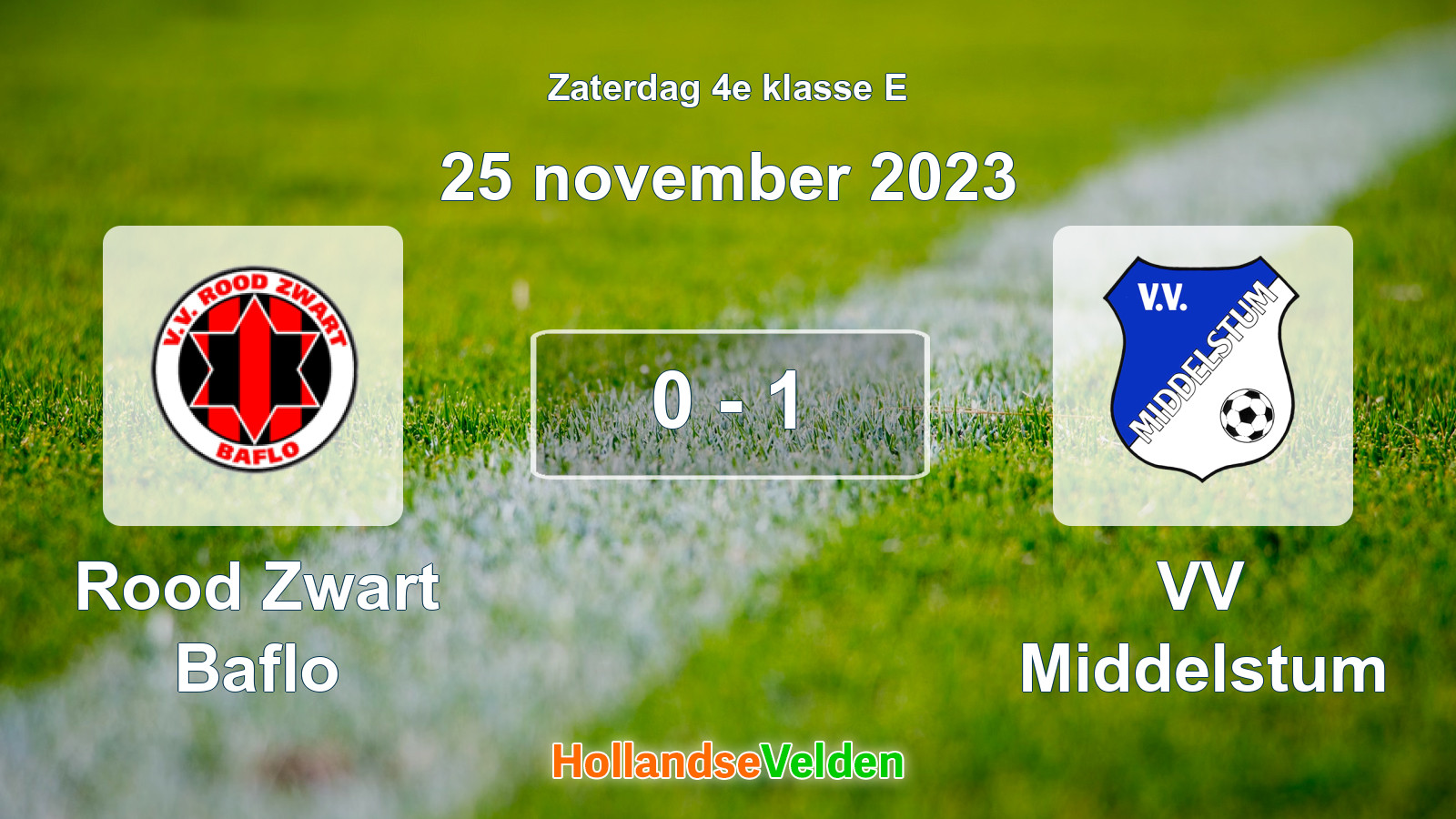 Gespeelde wedstrijd: Rood Zwart Baflo - VV Middelstum 0 - 1 (25 november 2023)