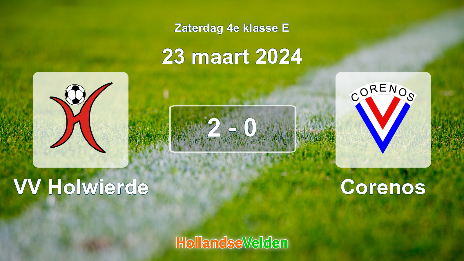 Gespeelde wedstrijd: VV Holwierde - Corenos 2 - 0 (23 maart 2024)