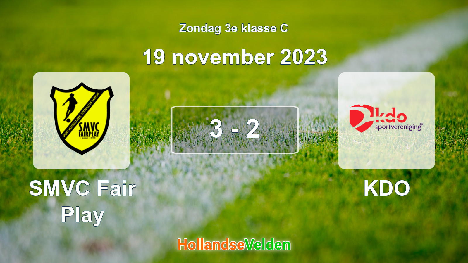 Gespeelde wedstrijd: SMVC Fair Play - KDO 3 - 2 (19 november 2023)